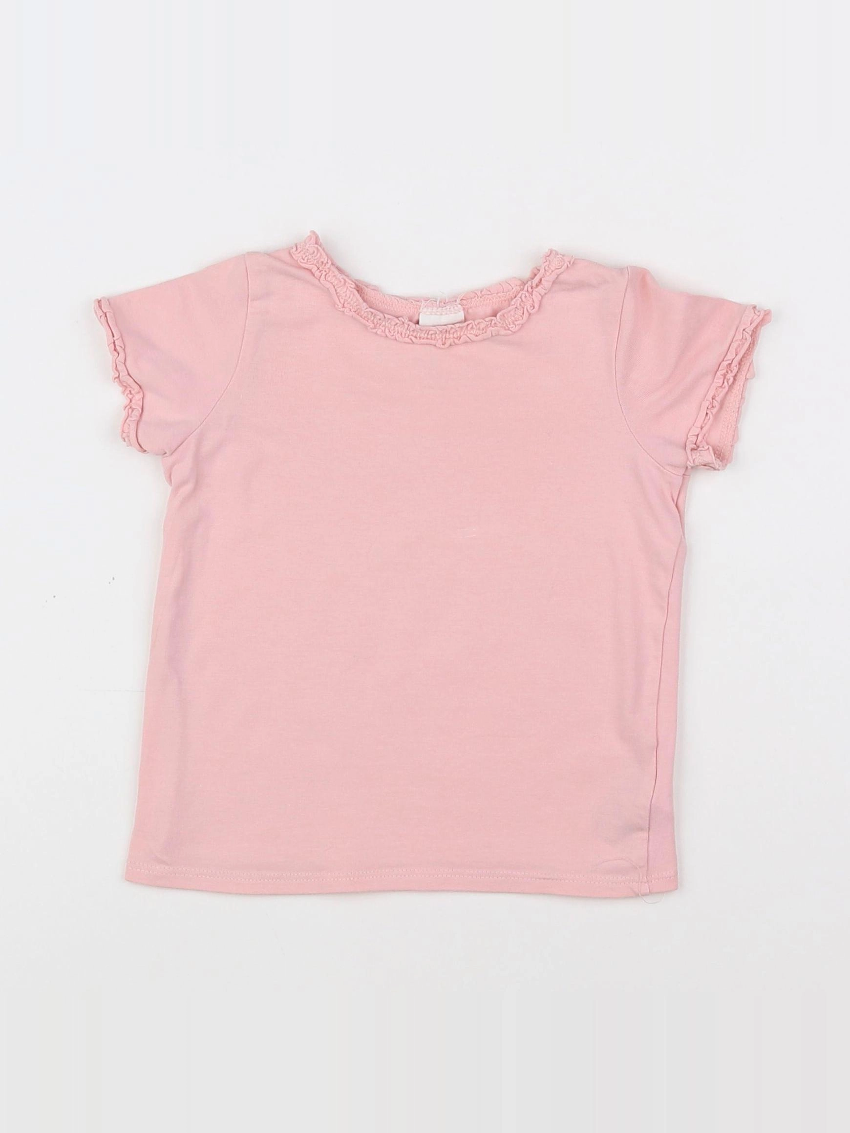 H&M - tee-shirt rose - 9/12 mois