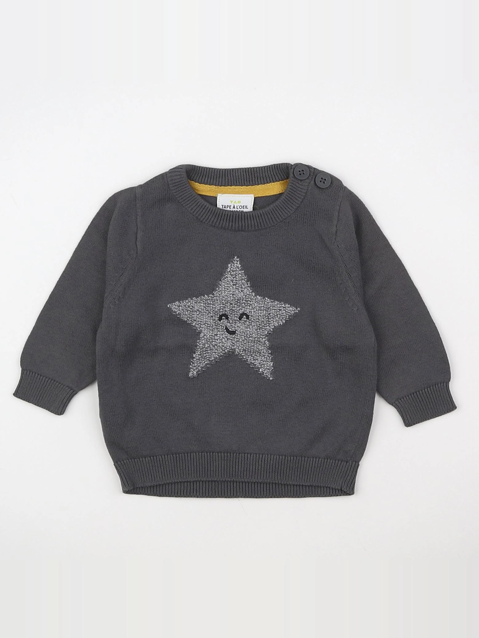 Tape à l'oeil - pull gris - 3 mois