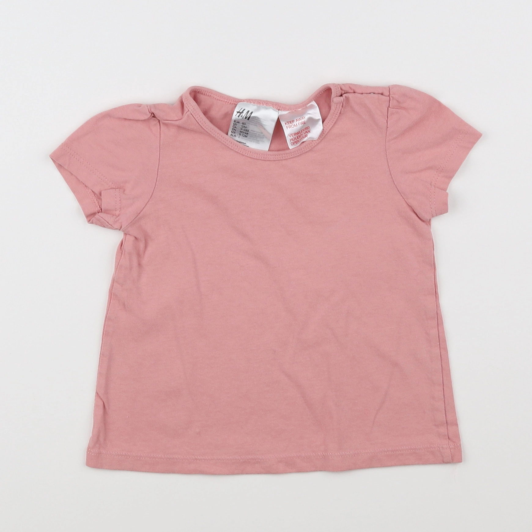 H&M - tee-shirt rose - 9/12 mois