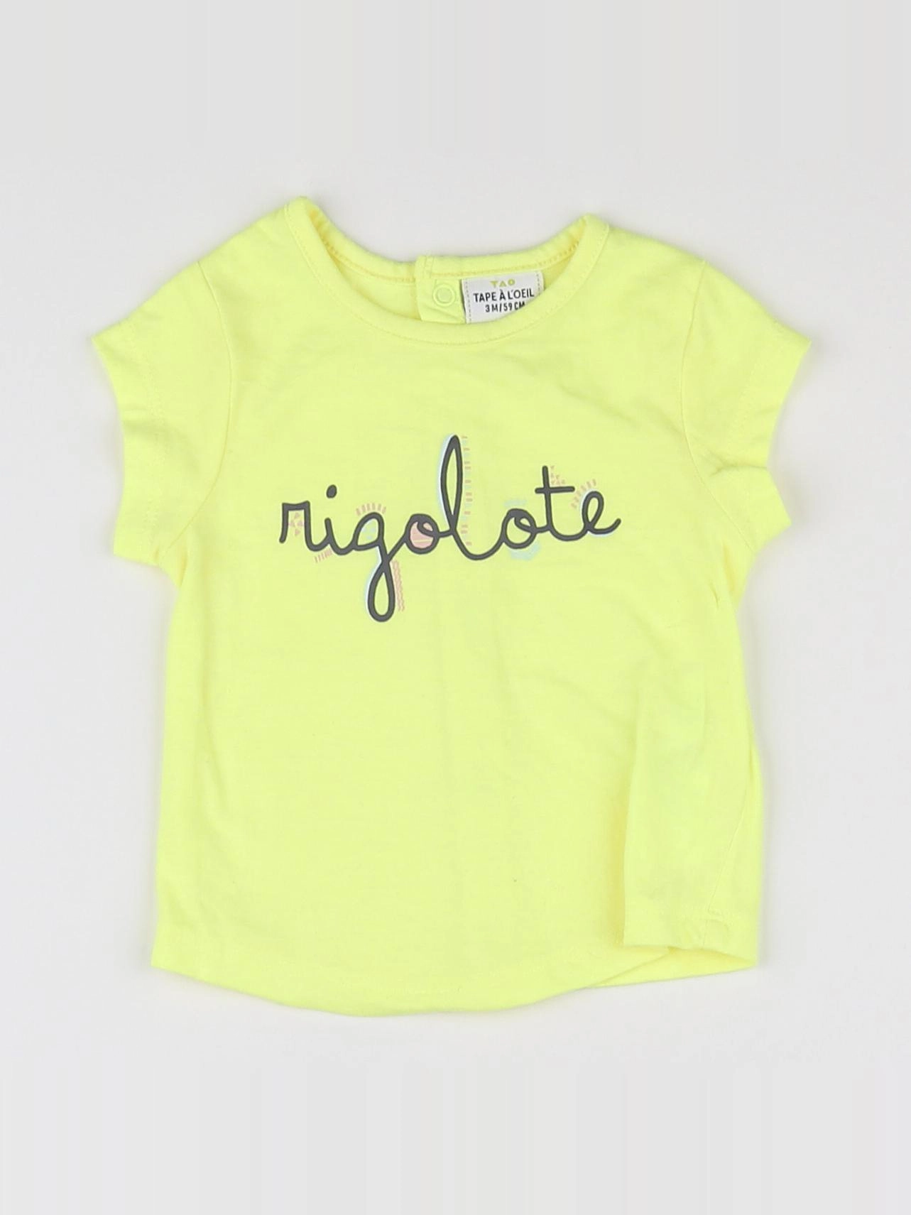 Tape à l'oeil - tee-shirt jaune fluo - 3 mois