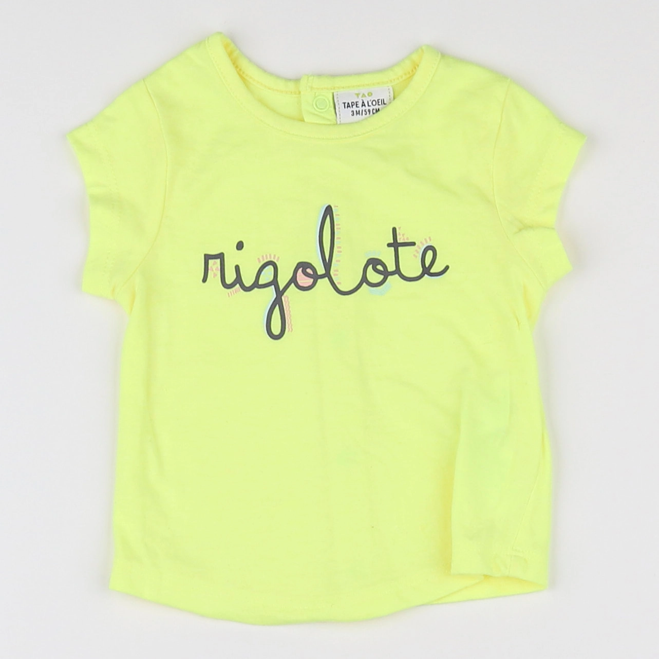 Tape à l'oeil - tee-shirt jaune fluo - 3 mois