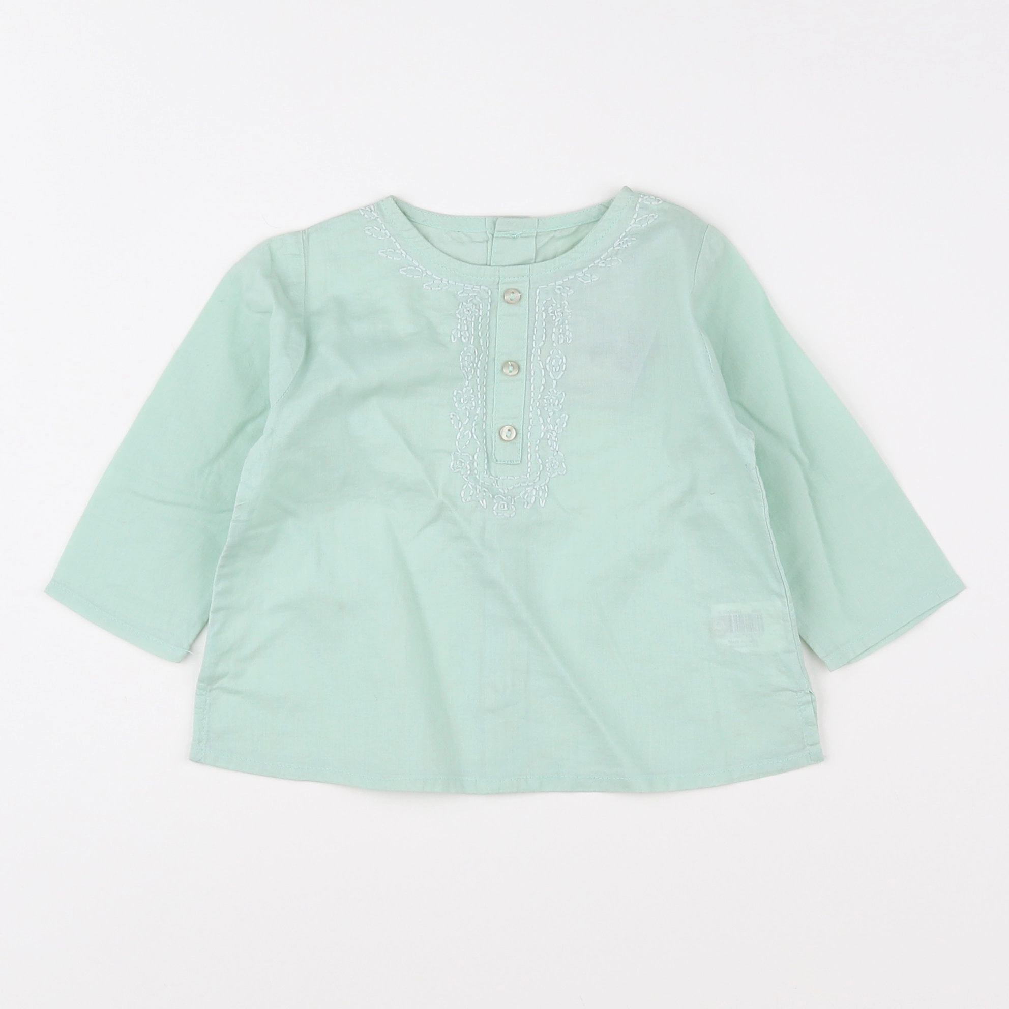 Boutchou - blouse vert - 9 mois