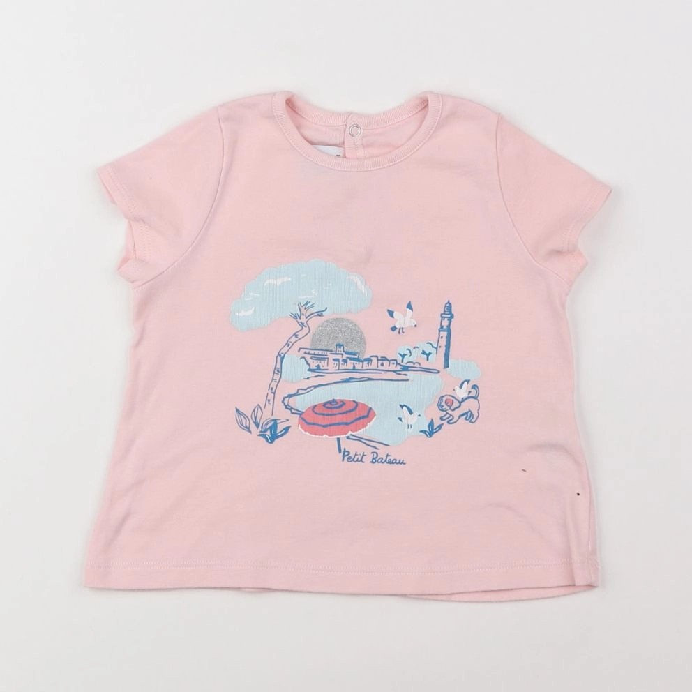 Petit Bateau - tee-shirt rose, bleu - 18 mois