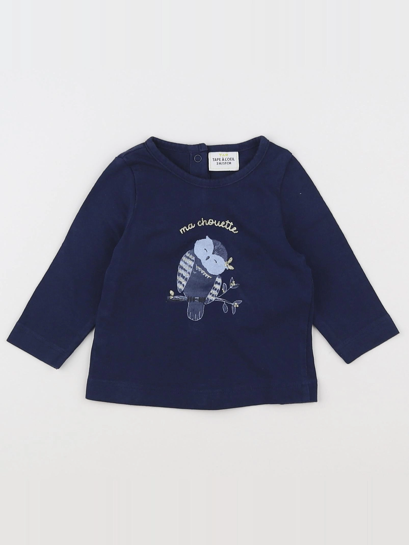 Tape à l'oeil - tee-shirt bleu, or - 3 mois