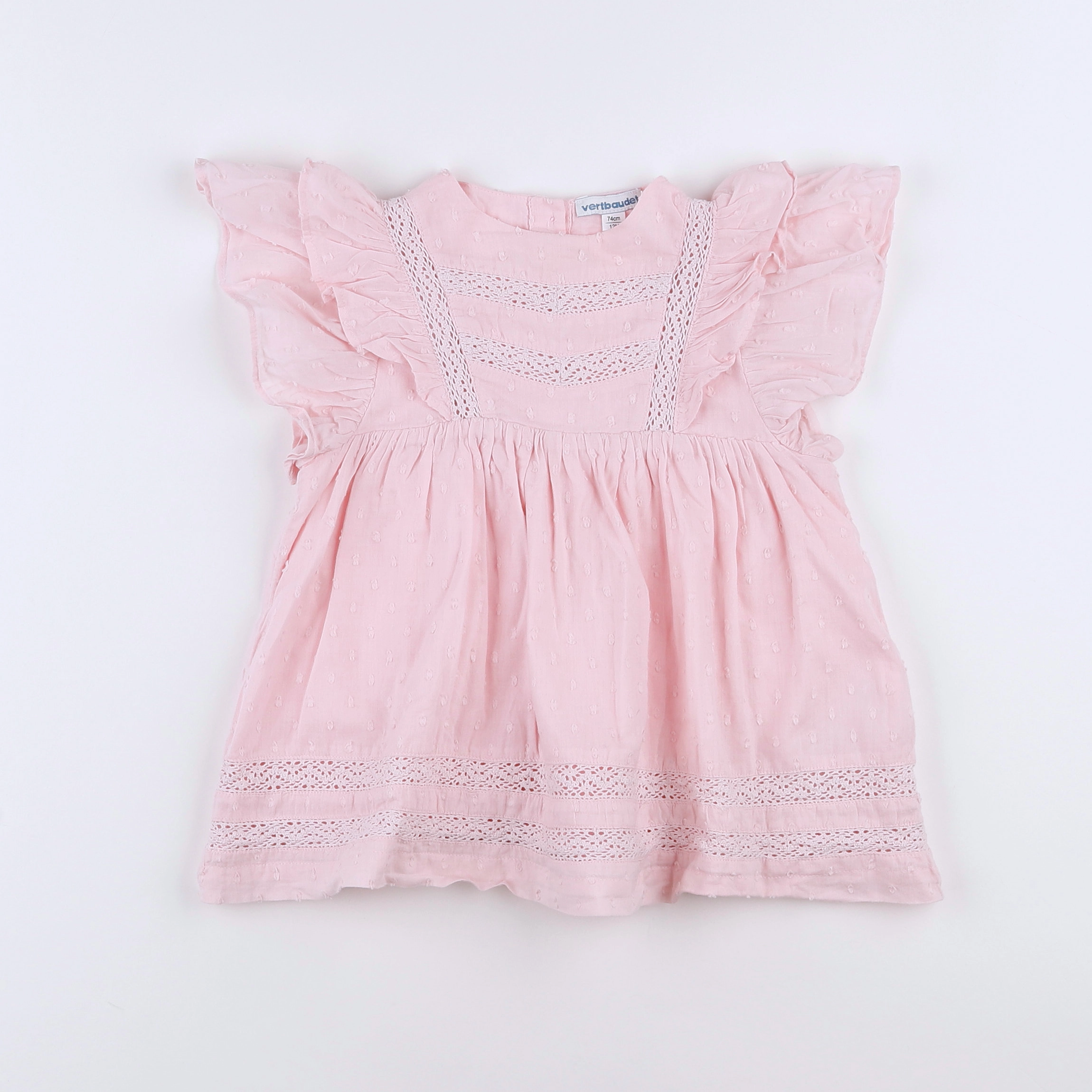 Vertbaudet - robe rose - 12 mois