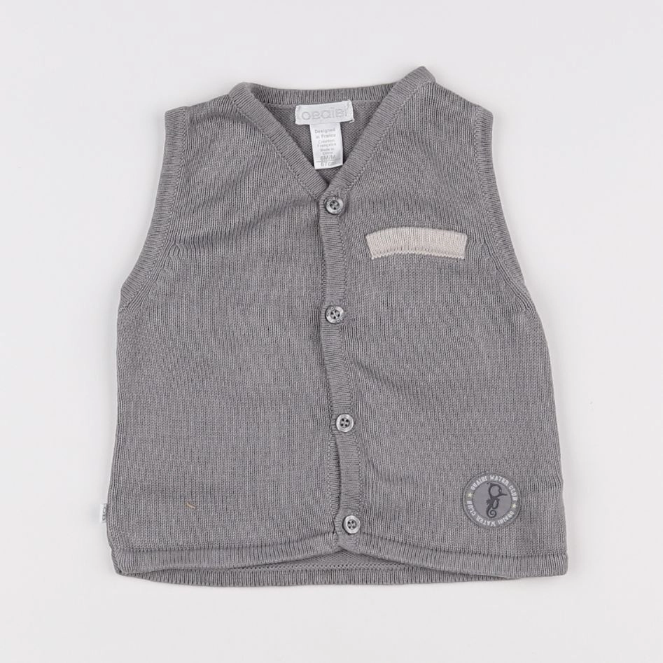 La Redoute - gilet gris - 6 mois