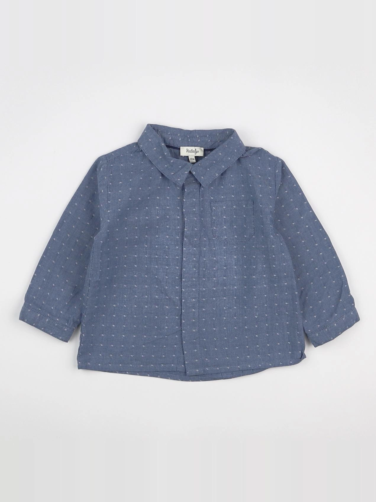 Natalys - chemise bleu - 12 mois