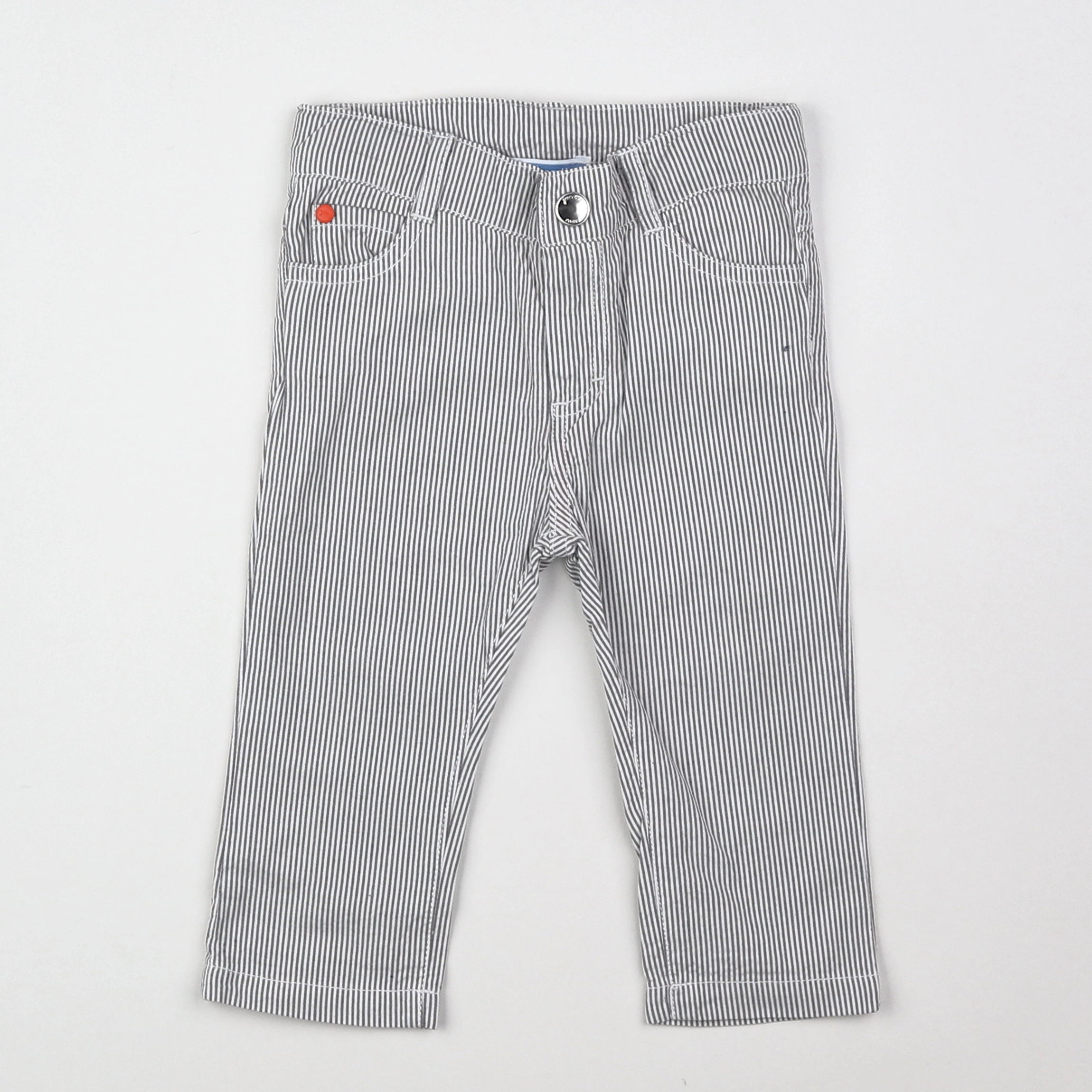 Jacadi - pantalon gris, blanc - 12 mois