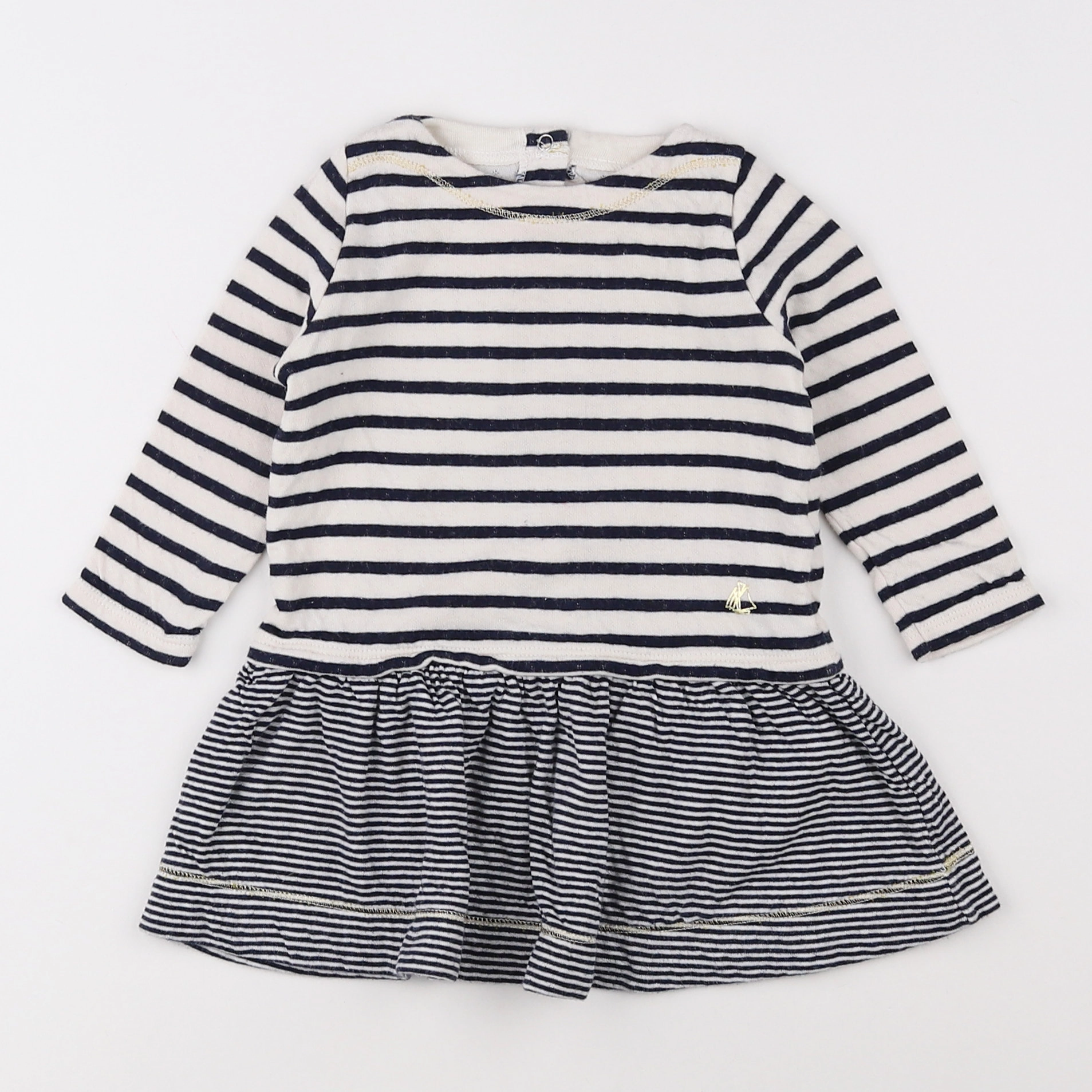 Petit Bateau - robe bleu - 12 mois