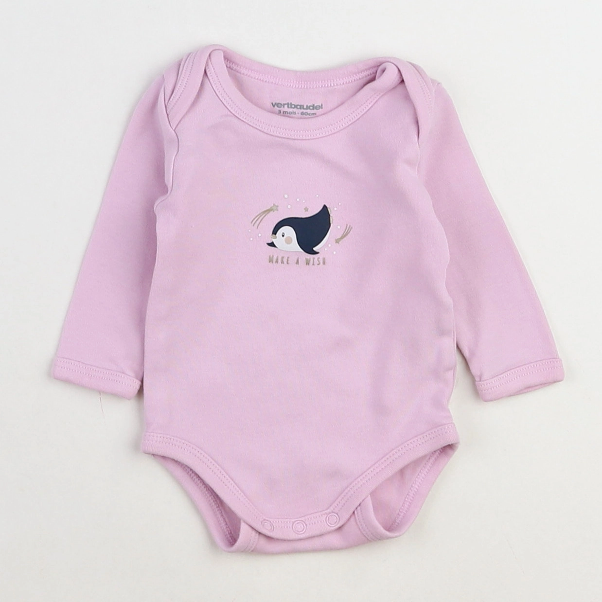Vertbaudet - body rose - 3 mois