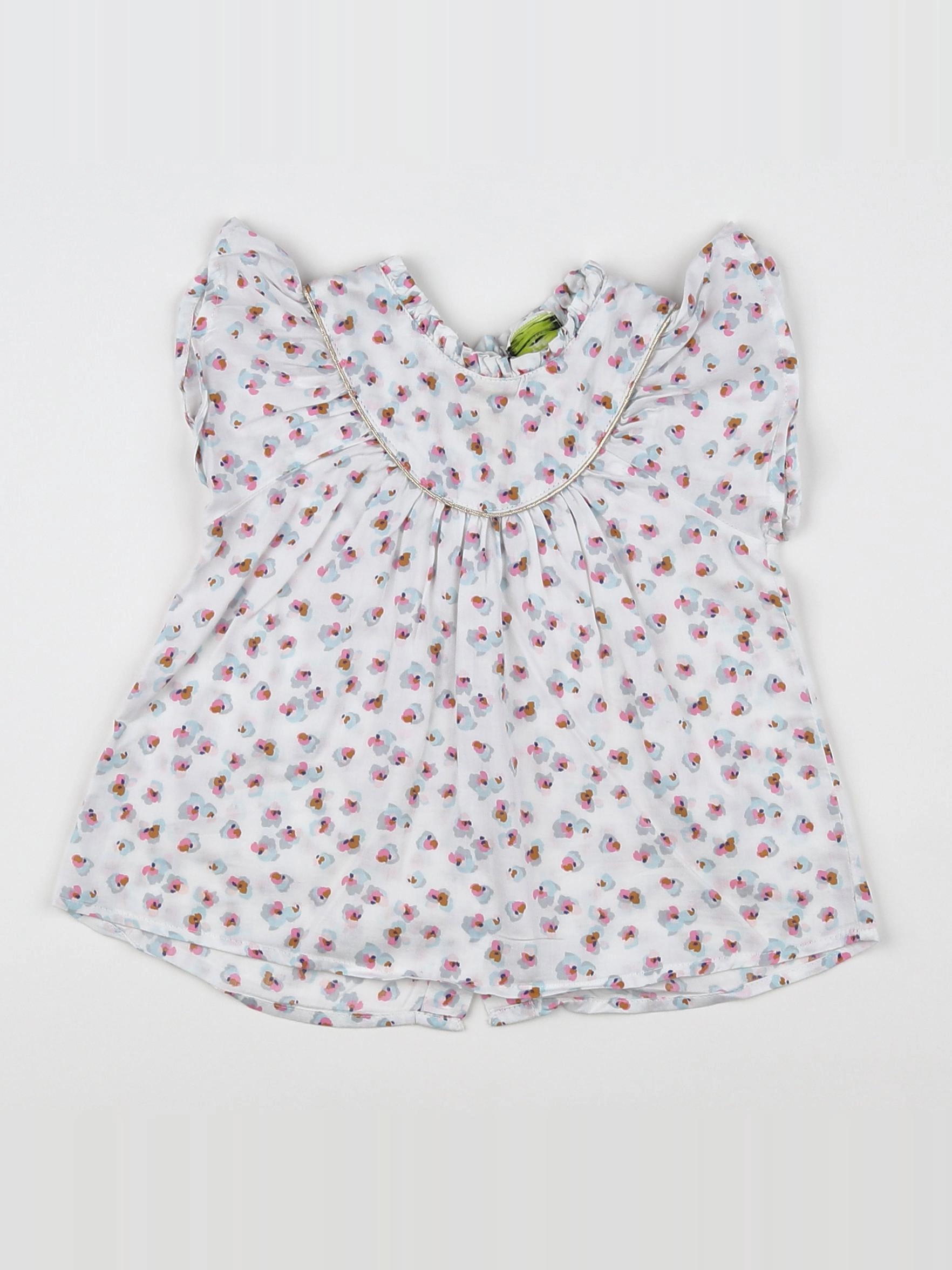 Tape à l'oeil - blouse blanc, bleu, rose - 18 mois