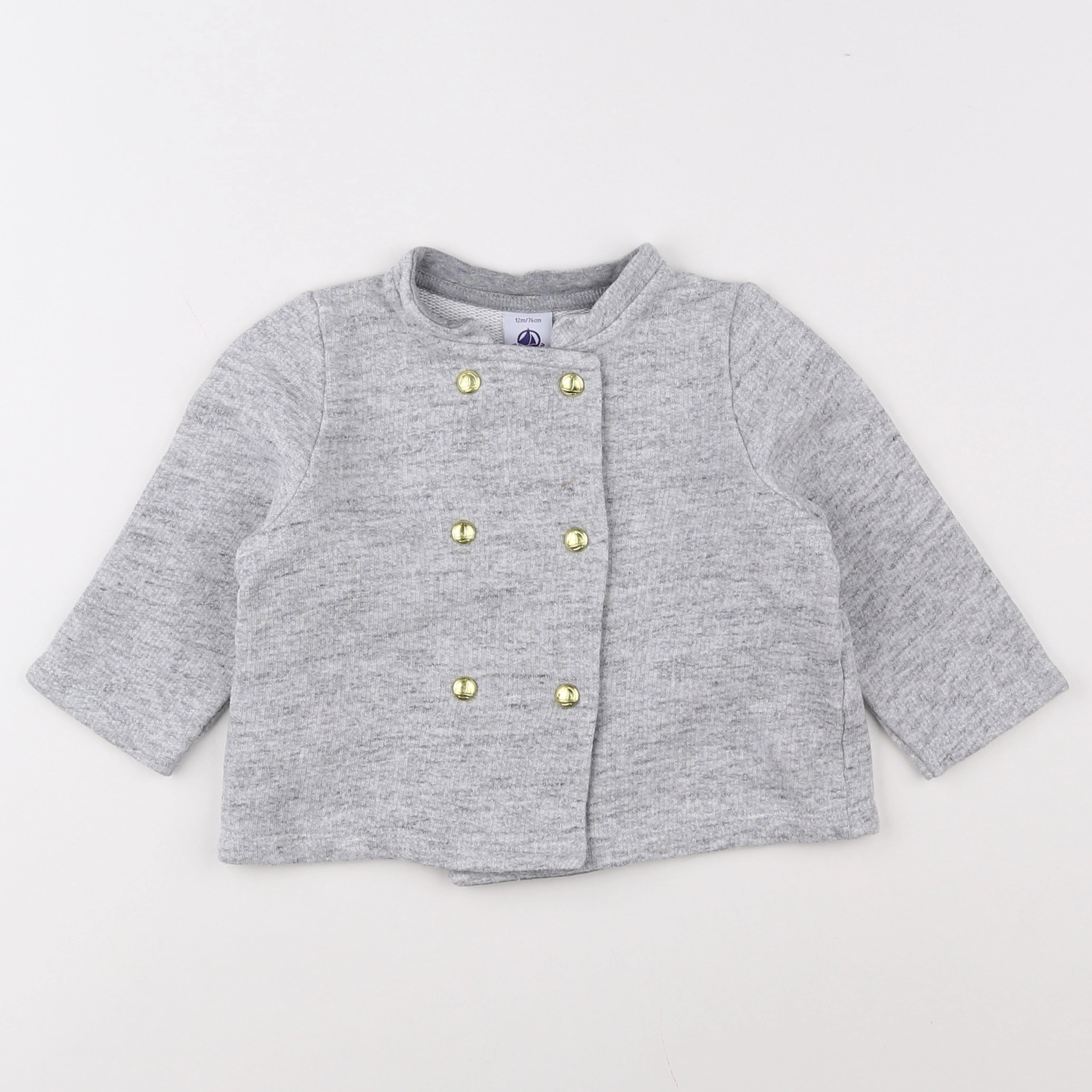 Petit Bateau - veste gris - 12 mois