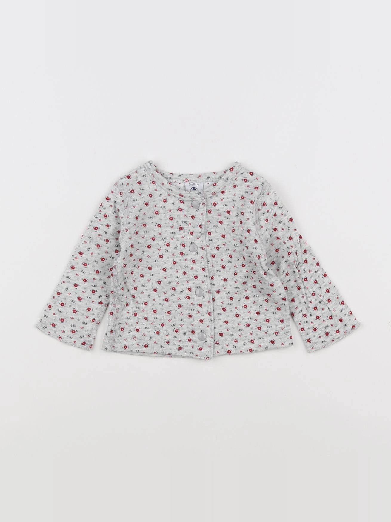 Petit Bateau - sweat gris - 3 mois