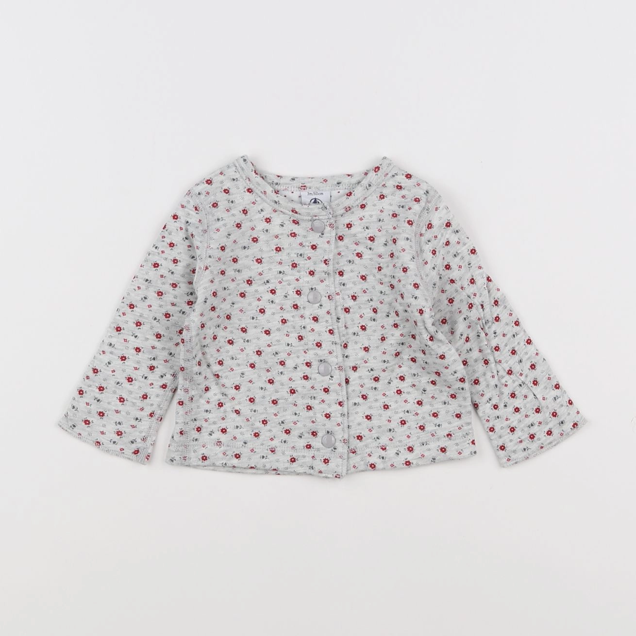 Petit Bateau - sweat gris - 3 mois