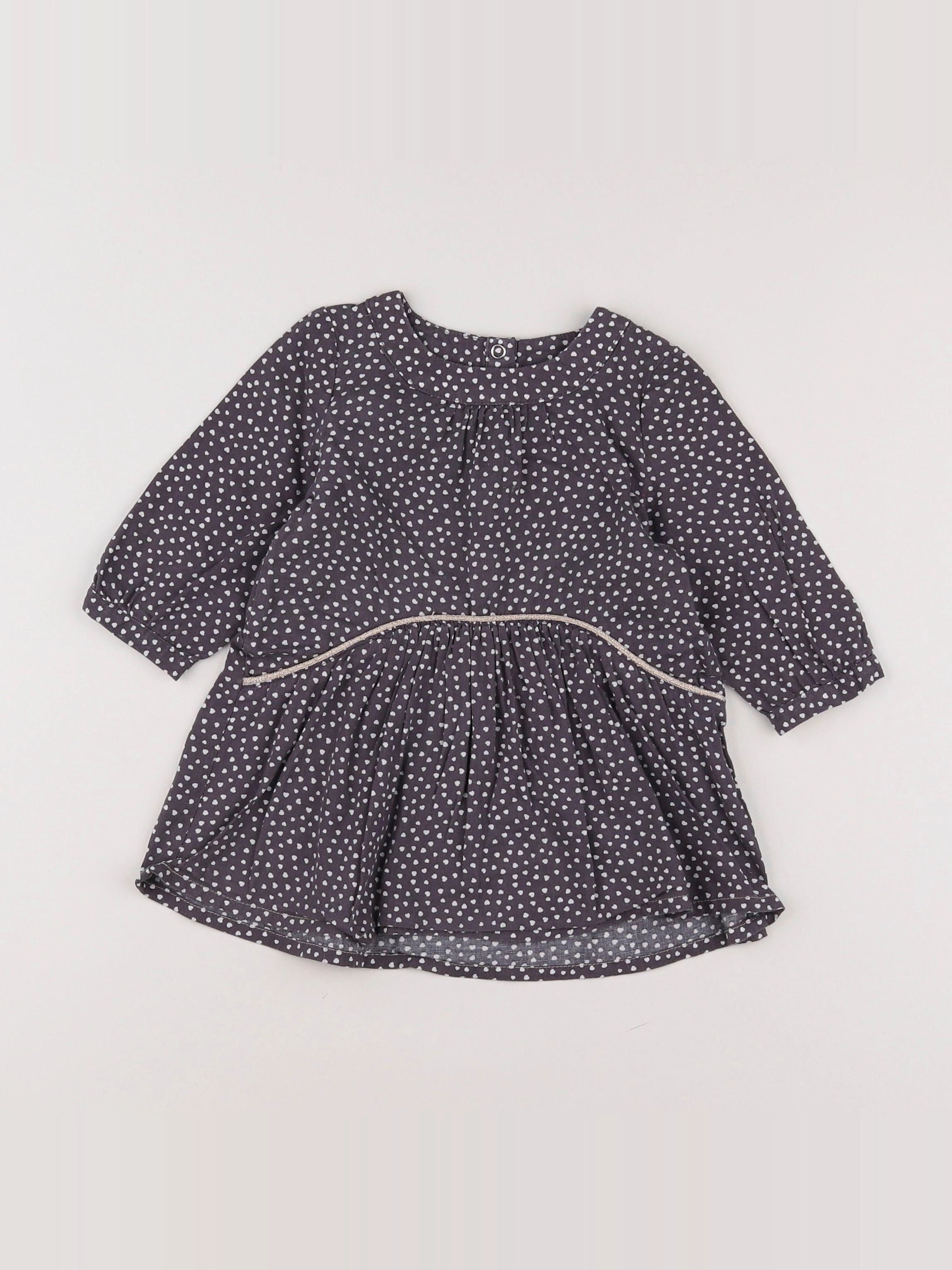 Tape à l'oeil - robe gris, blanc - 9 mois