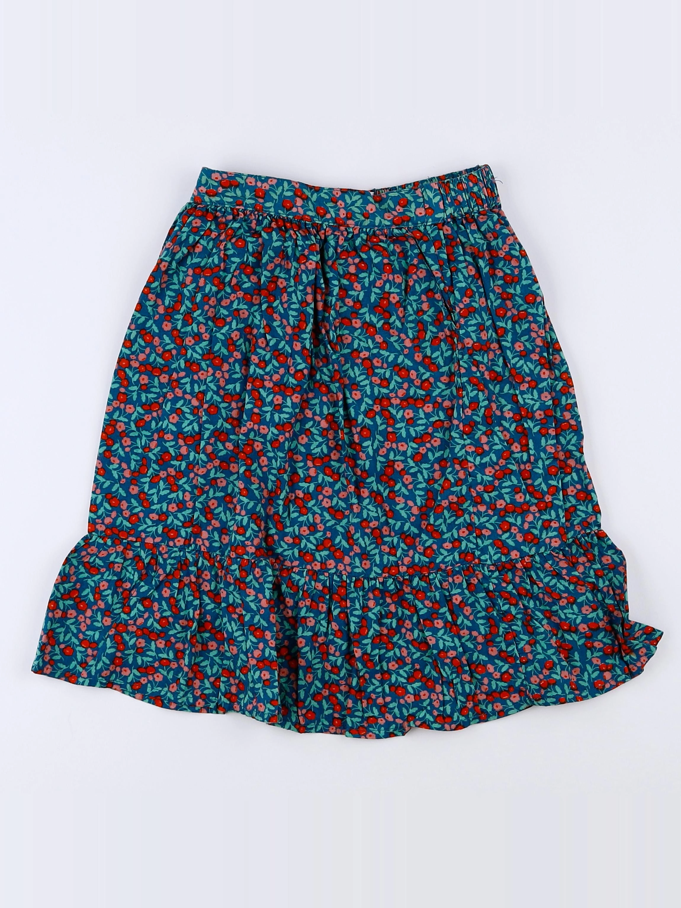 Vertbaudet - jupe vert, rouge - 3 ans