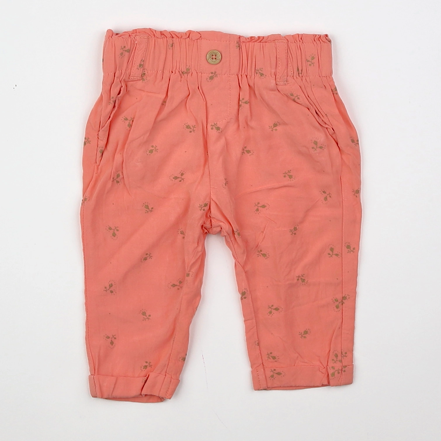 Vertbaudet - pantalon orange - 6 mois