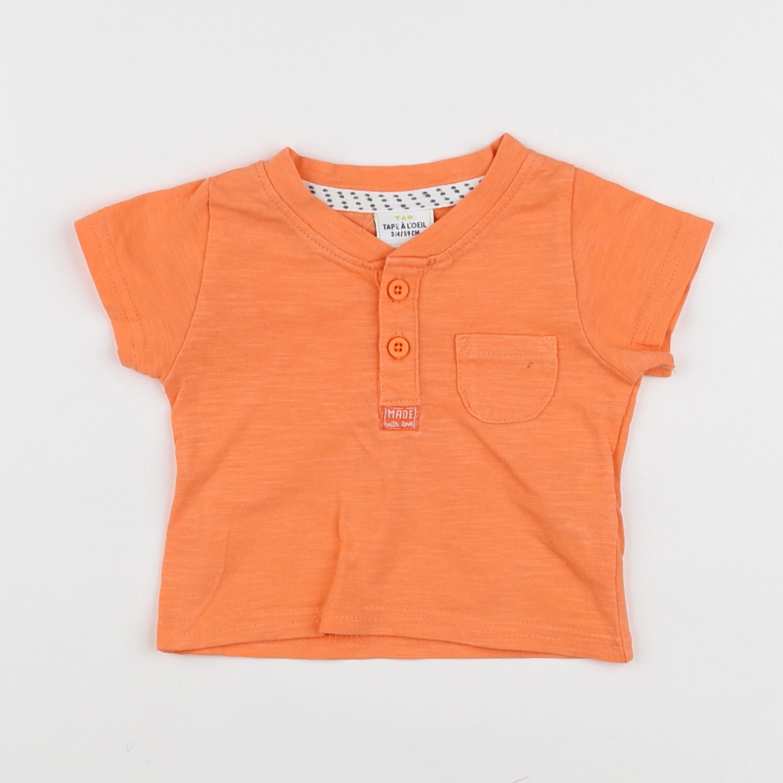Tape à l'oeil - tee-shirt orange - 3 mois