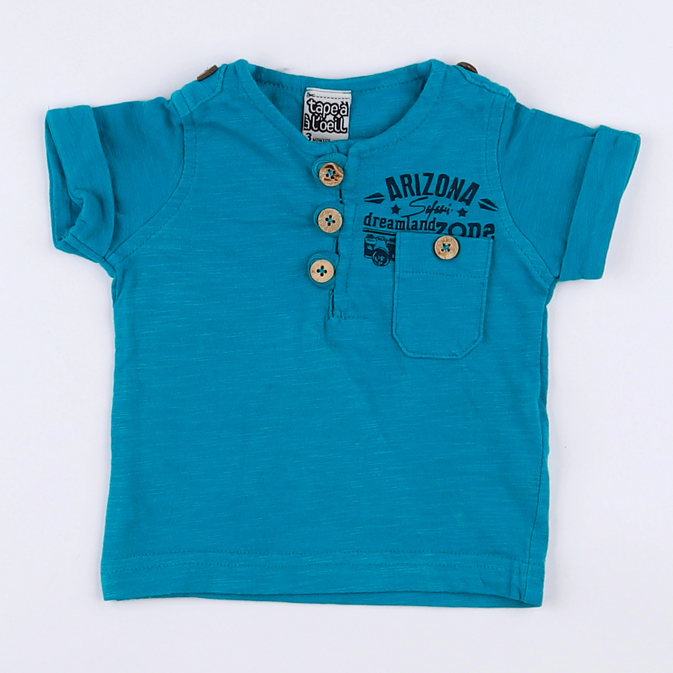 Tape à l'oeil - tee-shirt bleu - 3 mois