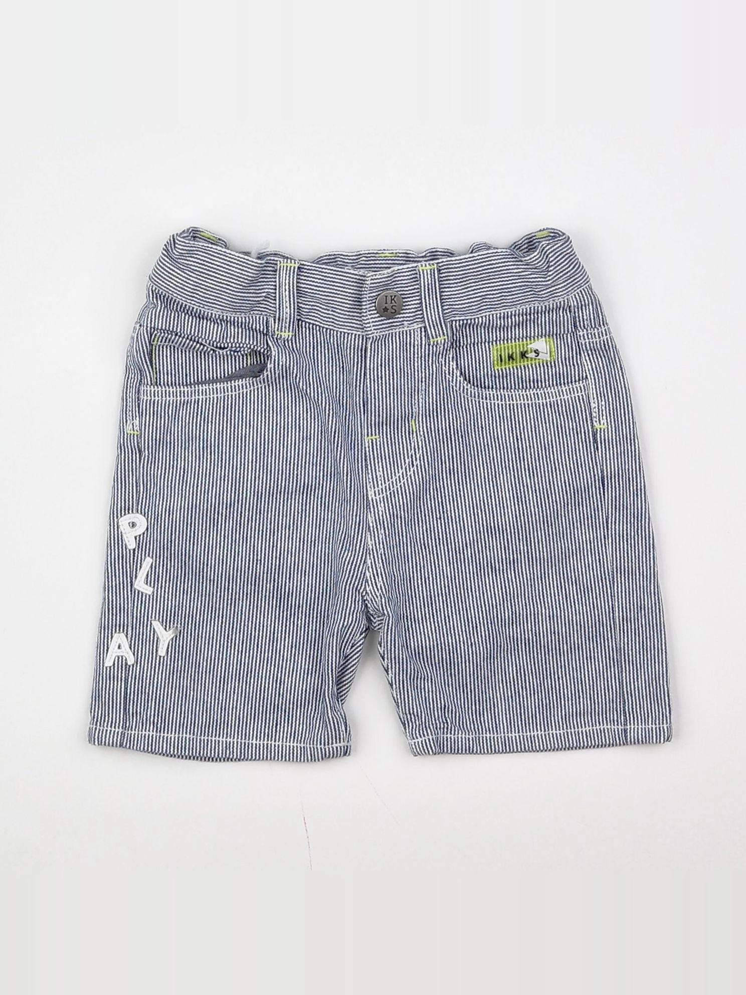 IKKS - short bleu, blanc - 6 mois