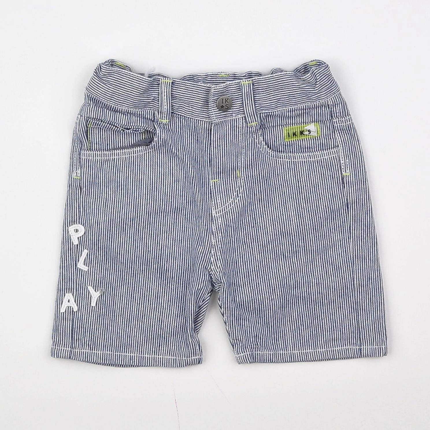 IKKS - short bleu, blanc - 6 mois