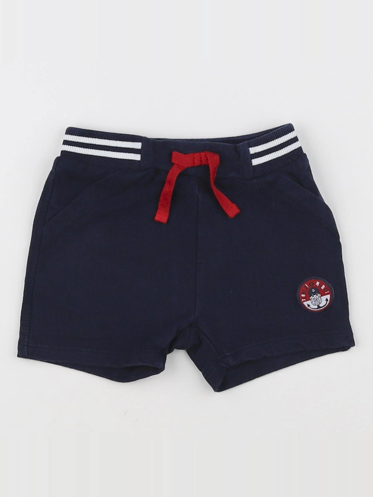 Terre de marins - short bleu, rouge - 6 mois