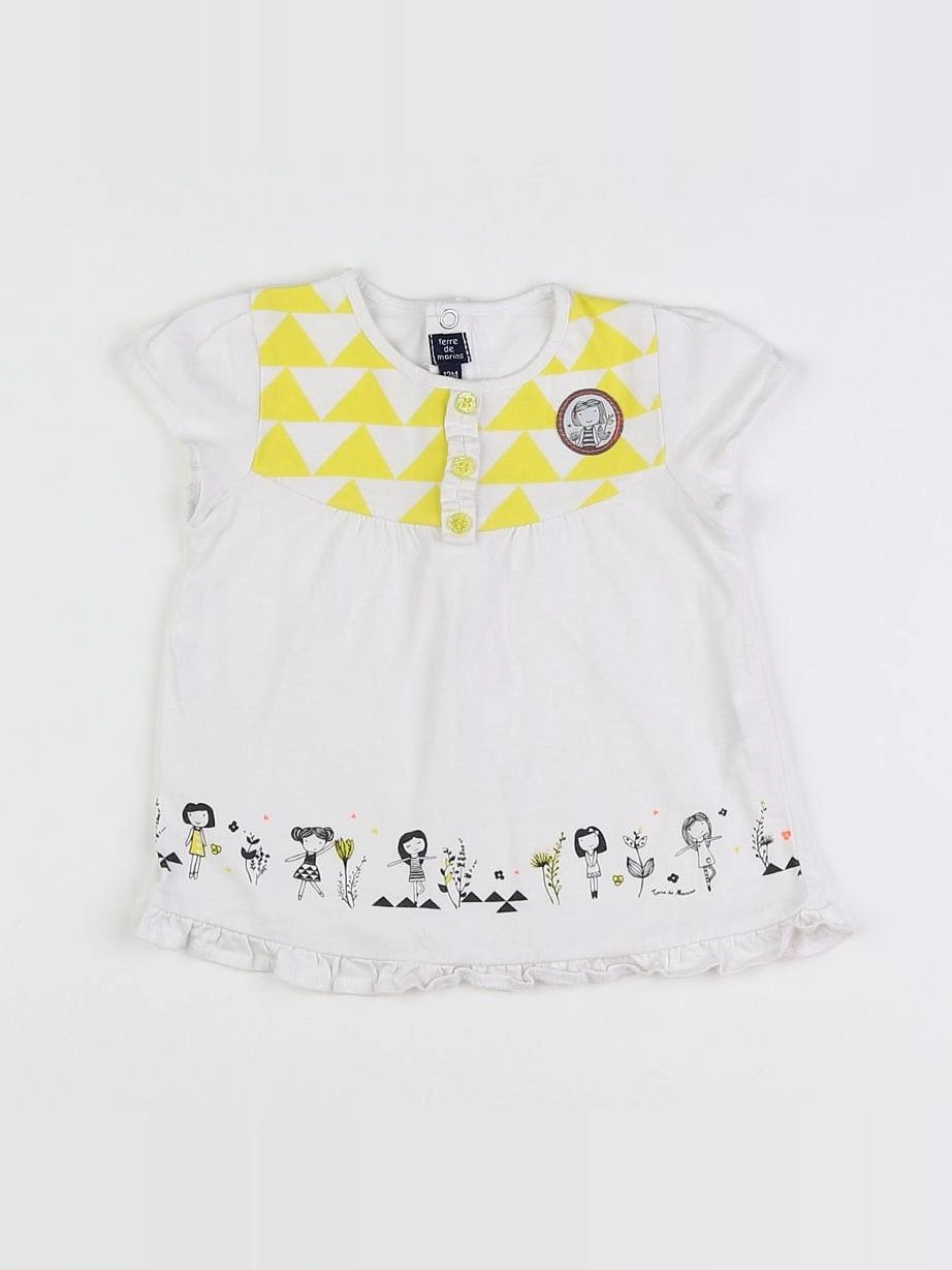 Terre de marins - tee-shirt blanc, jaune - 12 mois