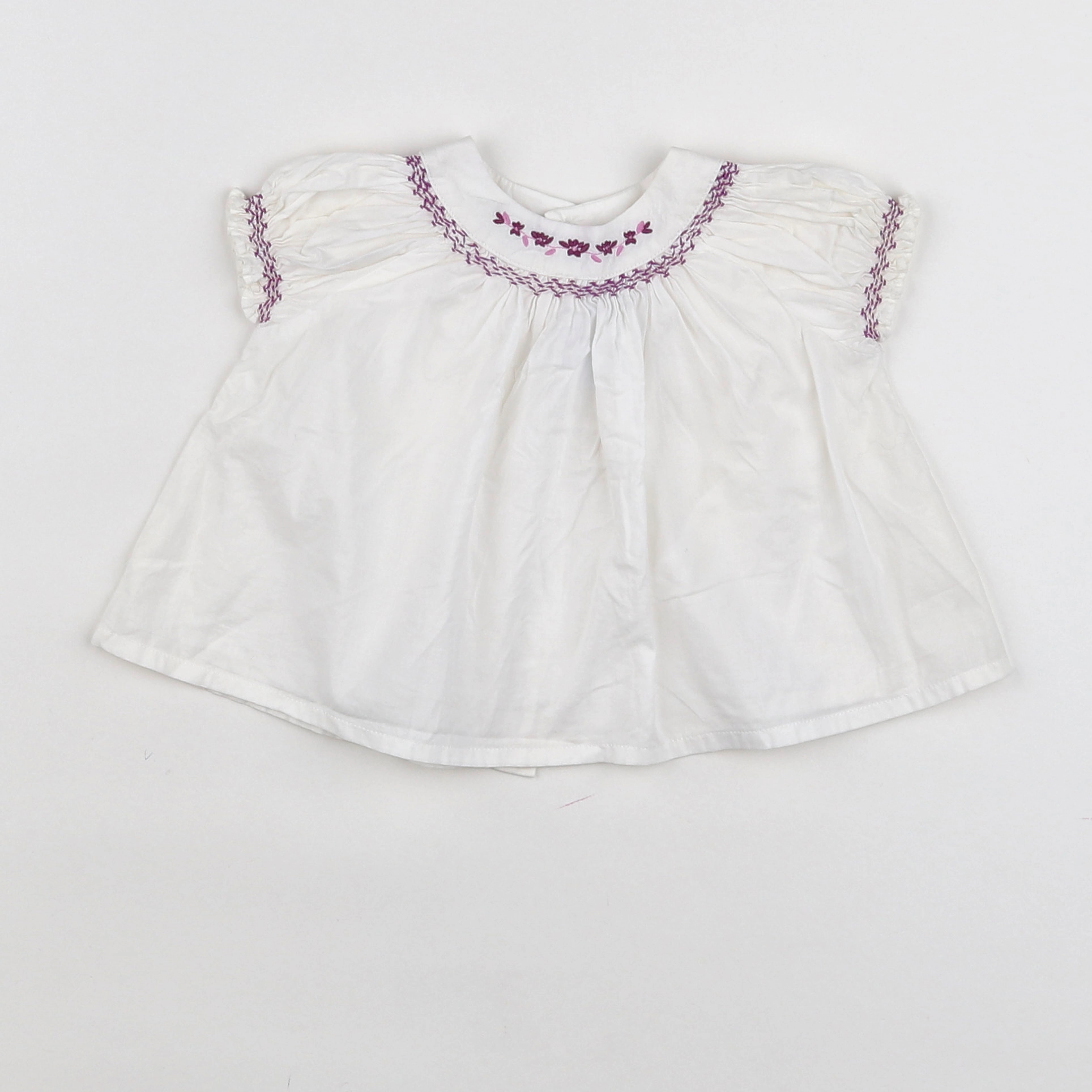 Tartine & Chocolat - blouse blanc, violet - 6 mois