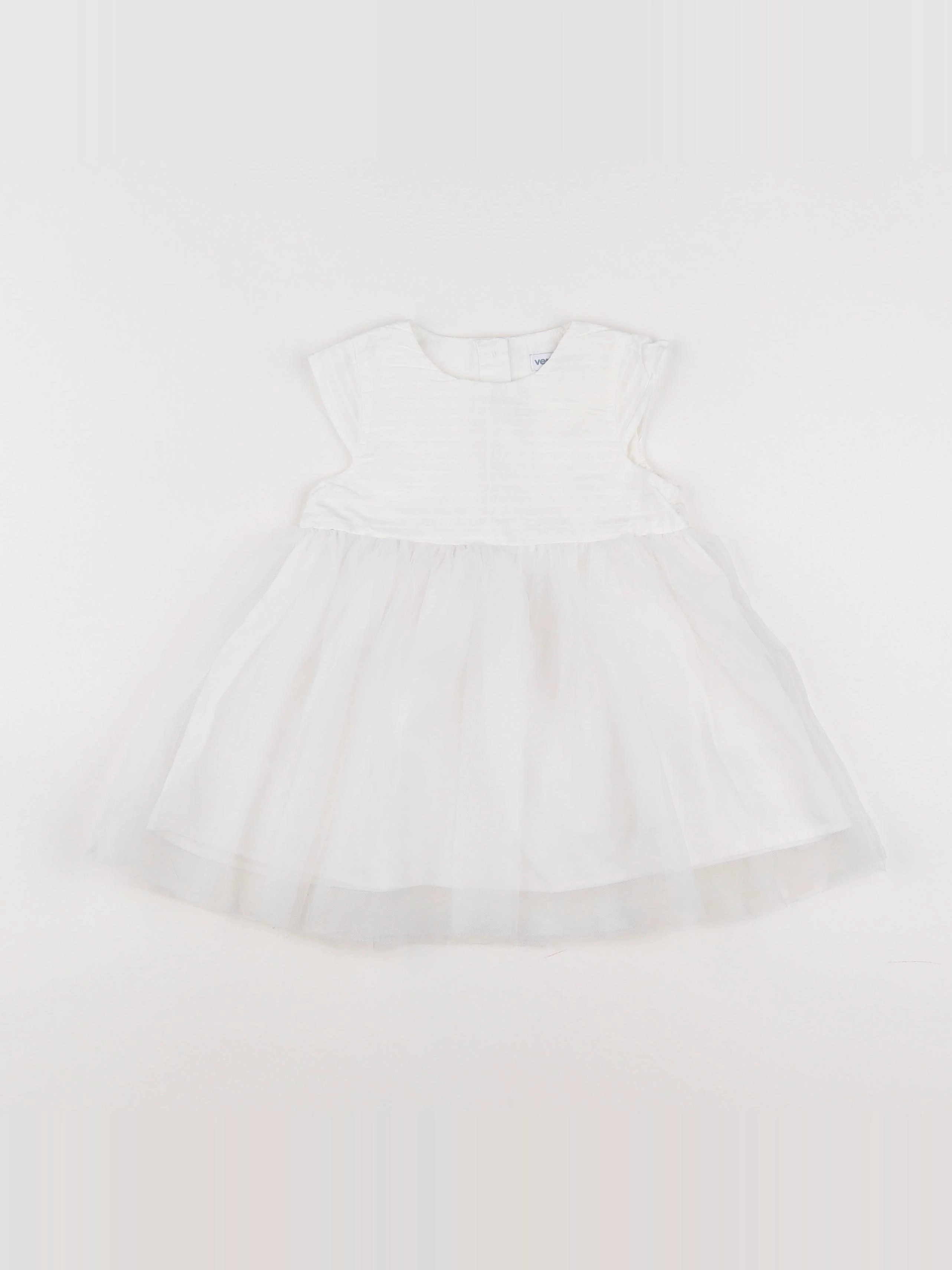 Vertbaudet - robe blanc - 12 mois
