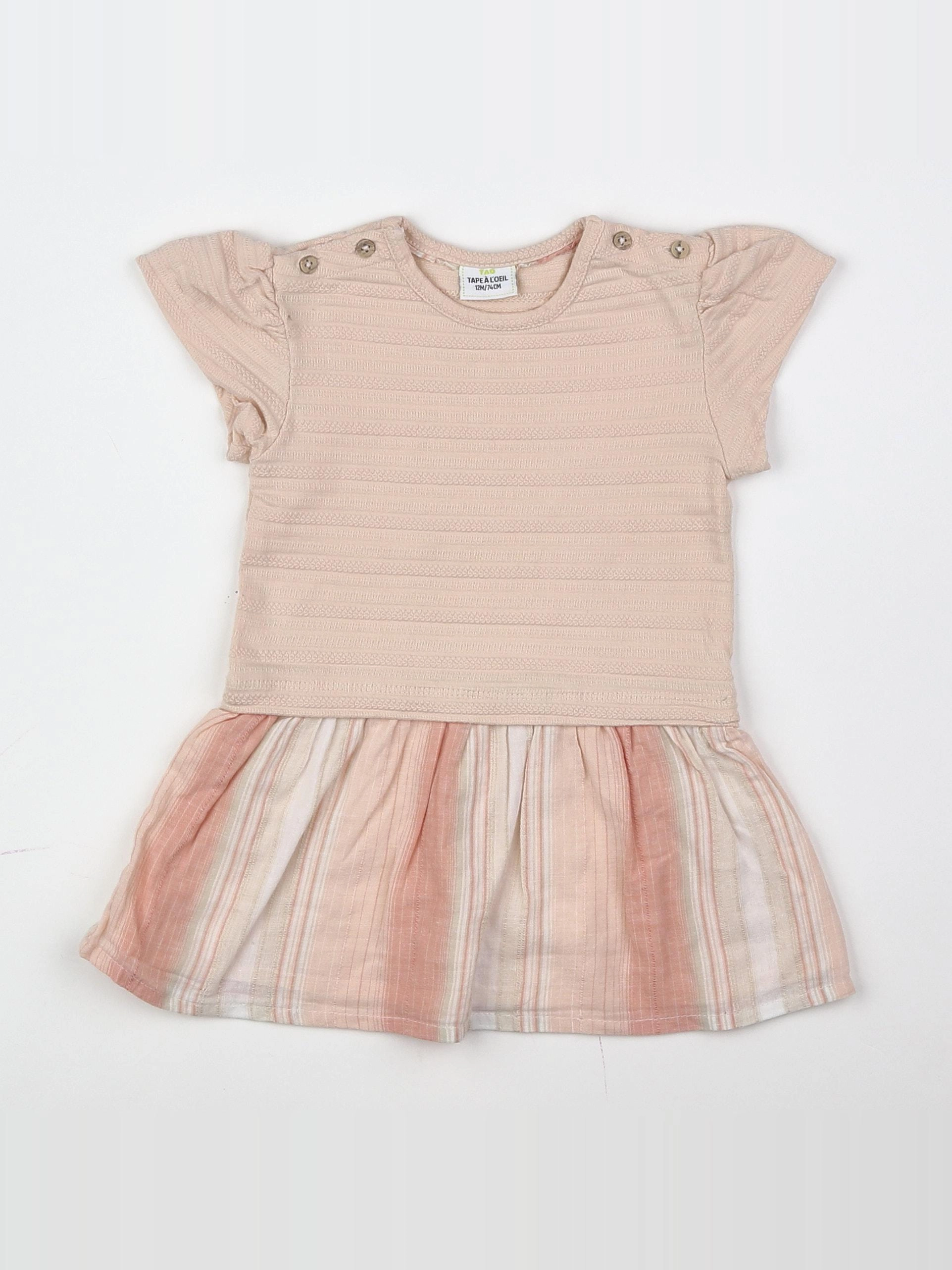 Tape à l'oeil - robe rose - 12 mois