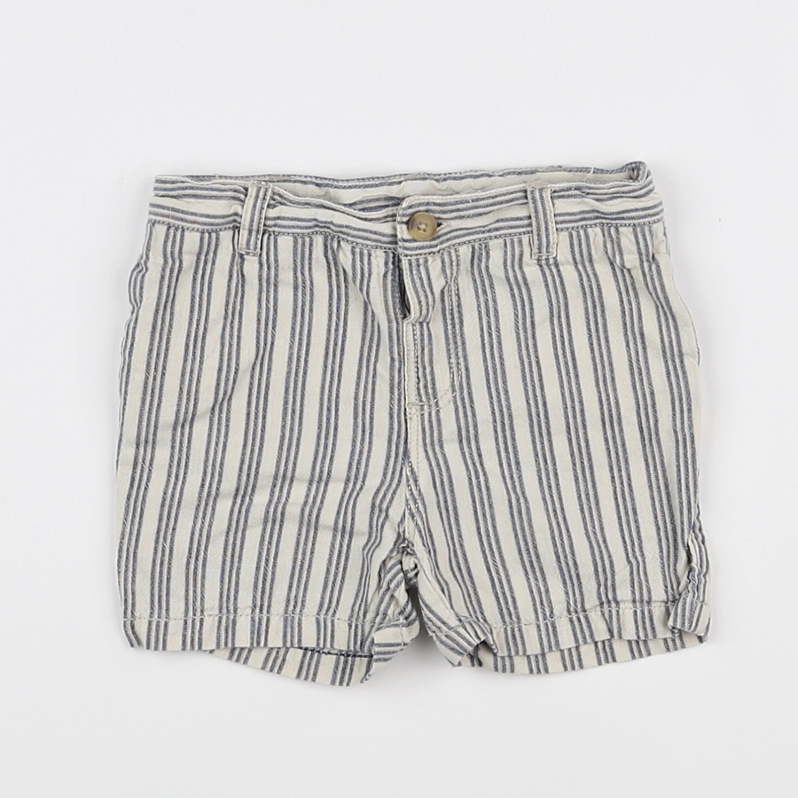 Natalys - short blanc, bleu - 12 mois