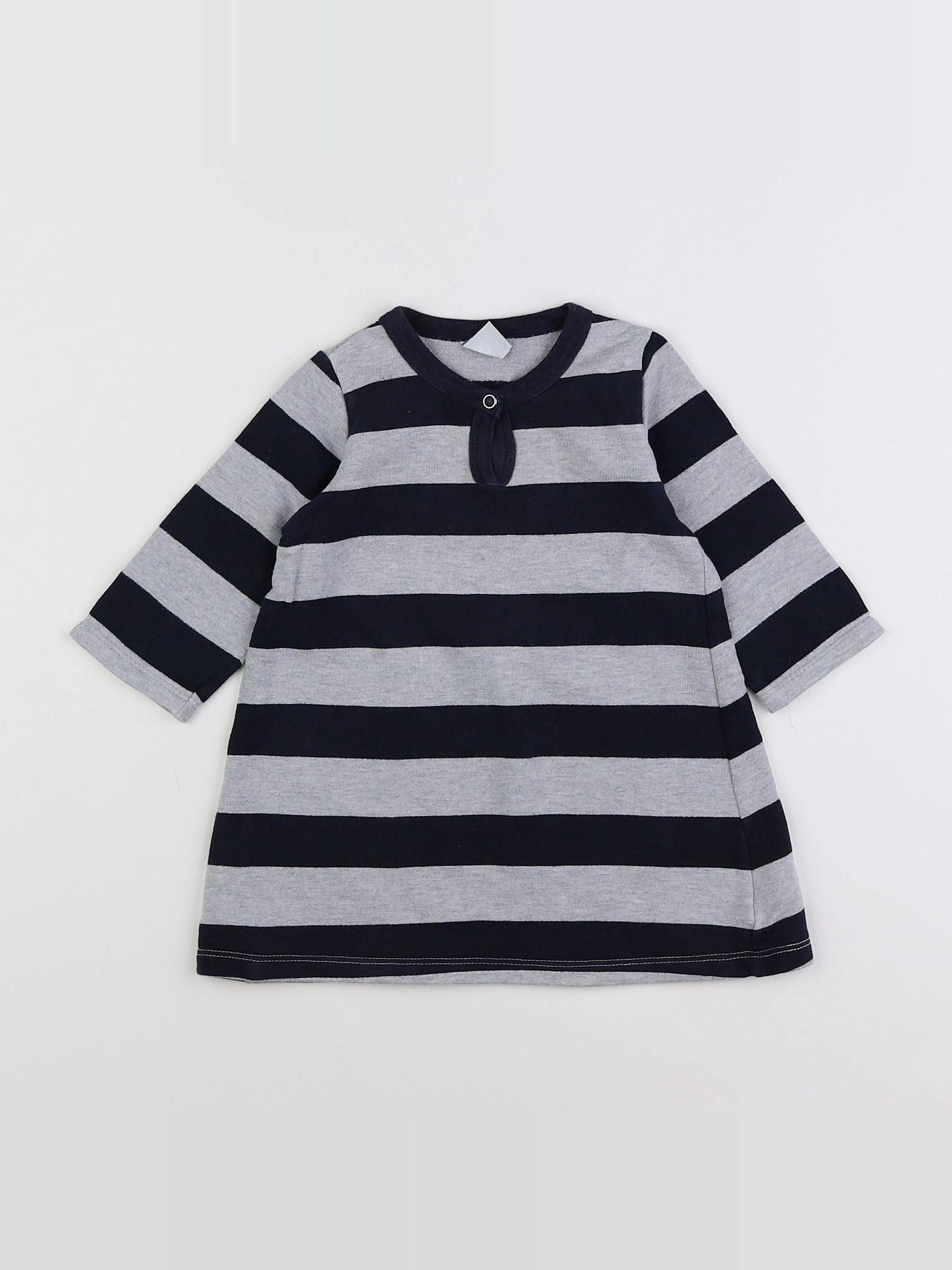 Petit Bateau - robe gris - 12 mois