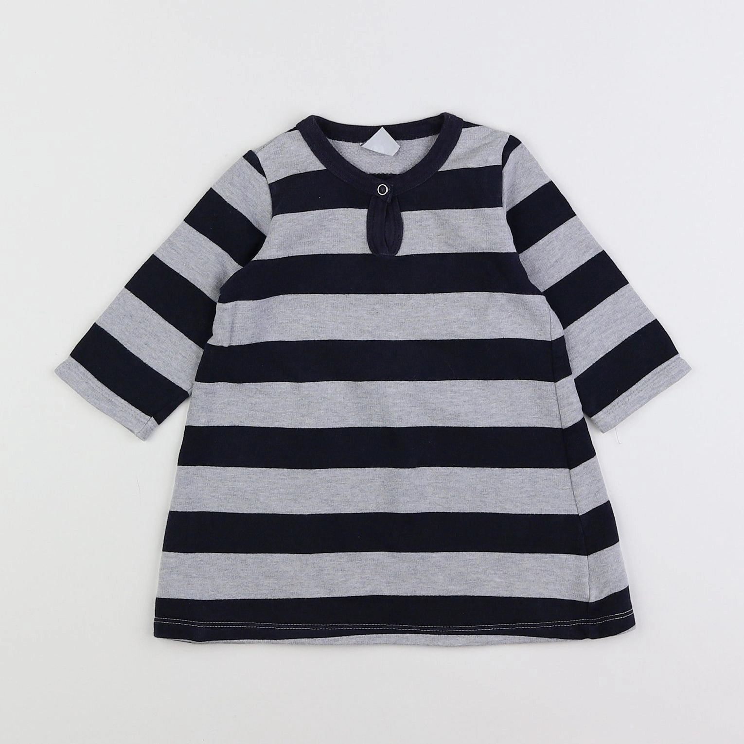 Petit Bateau - robe gris - 12 mois