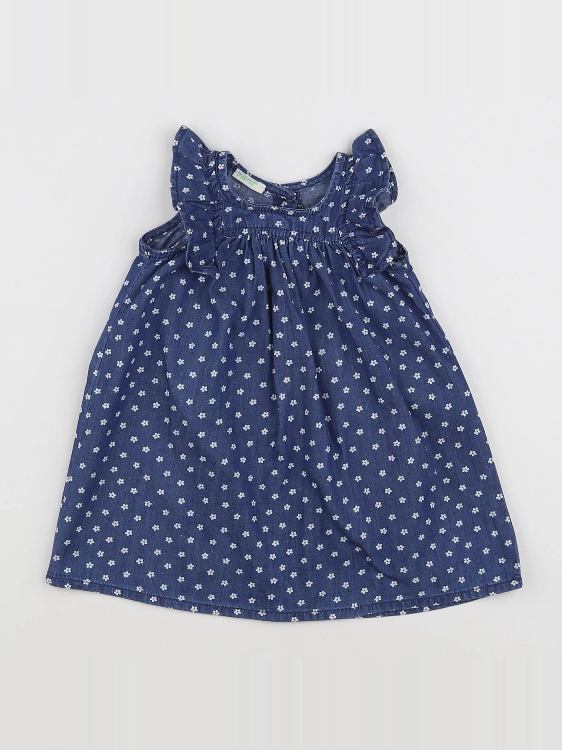 Benetton - robe bleu - 3/6 mois