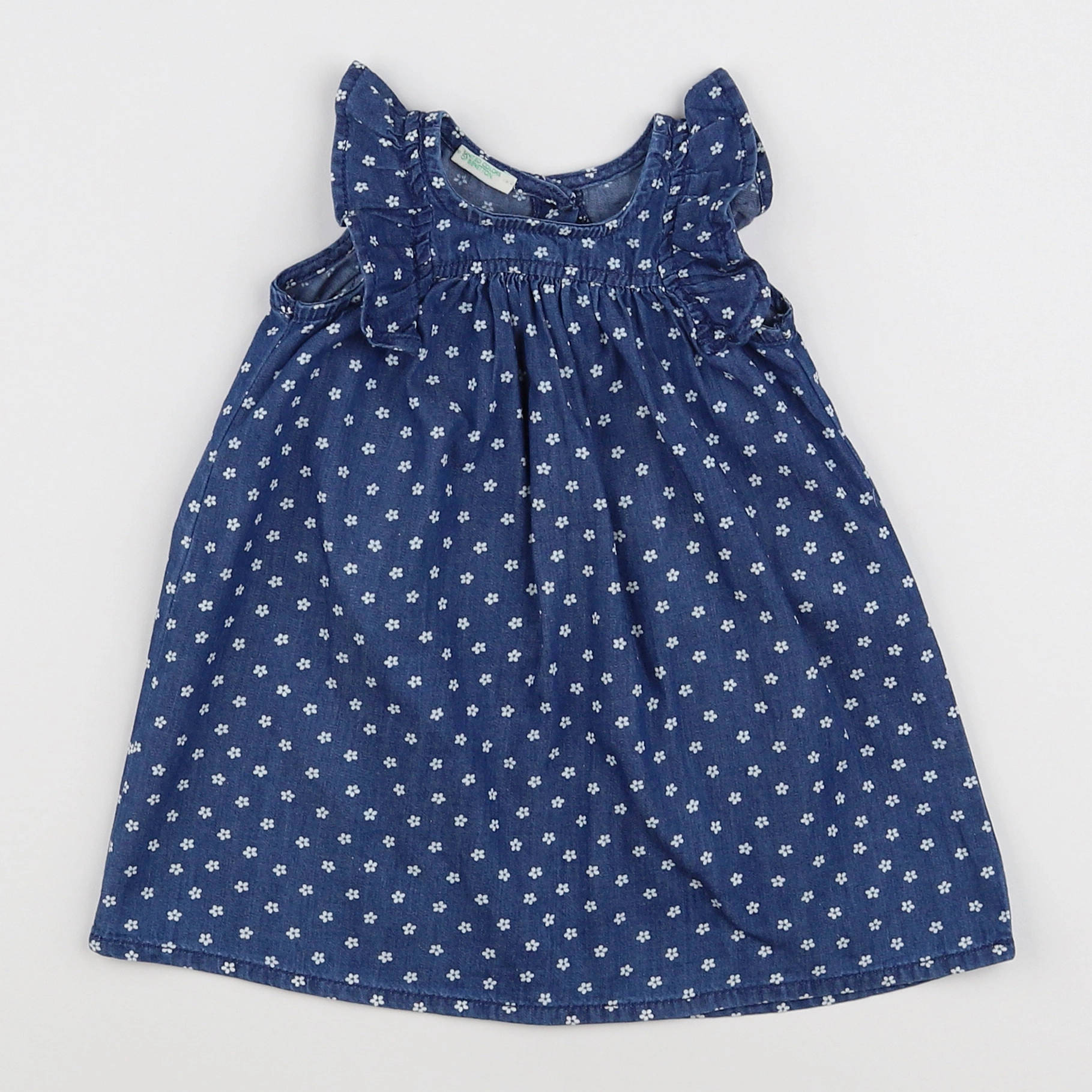 Benetton - robe bleu - 3/6 mois