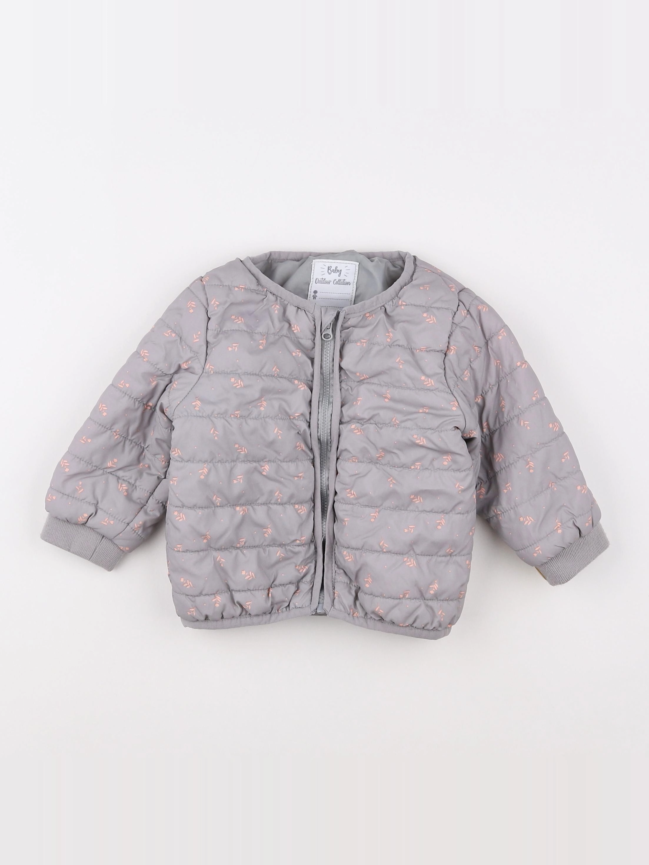 Vertbaudet - doudoune taupe, rose - 18 mois