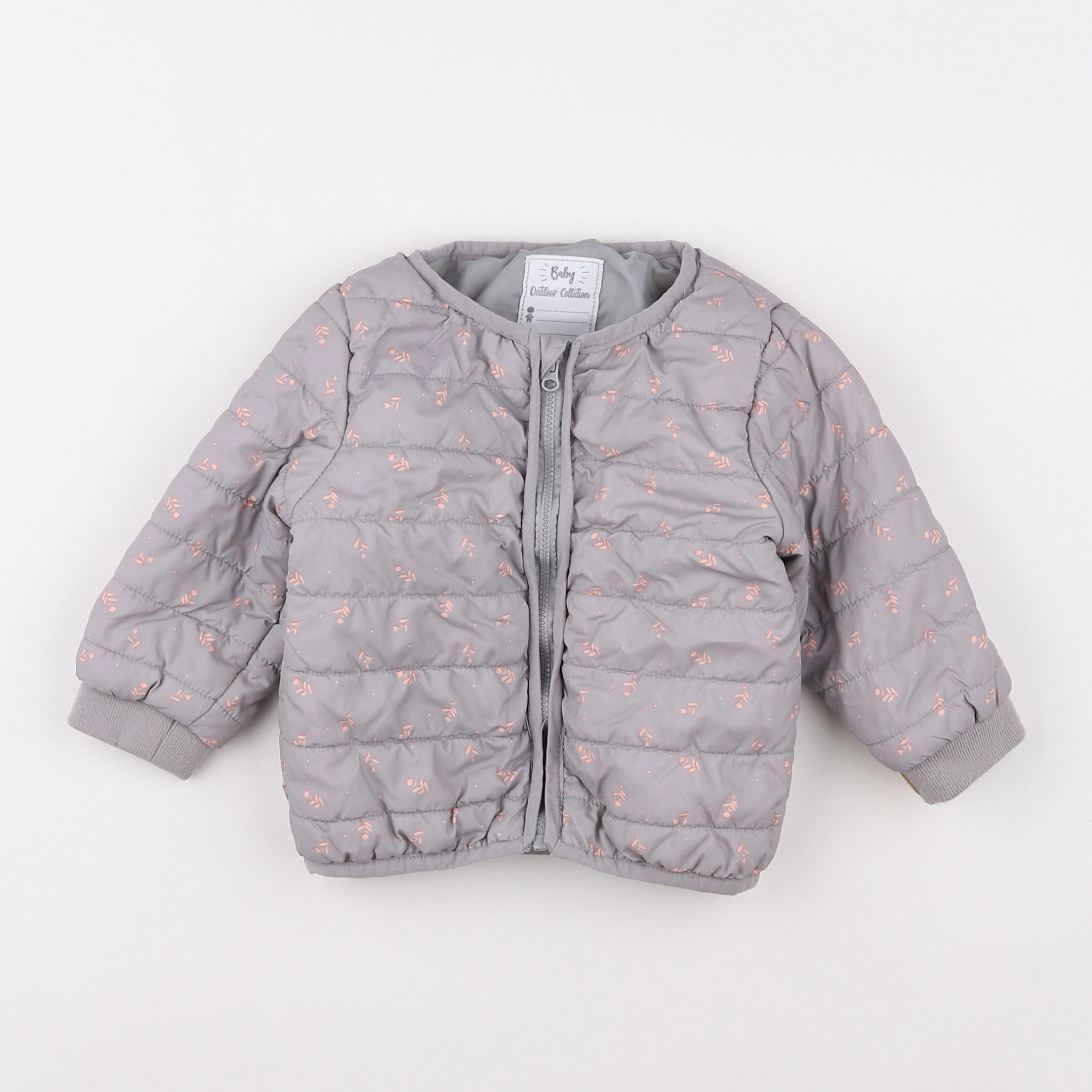 Vertbaudet - doudoune taupe, rose - 18 mois