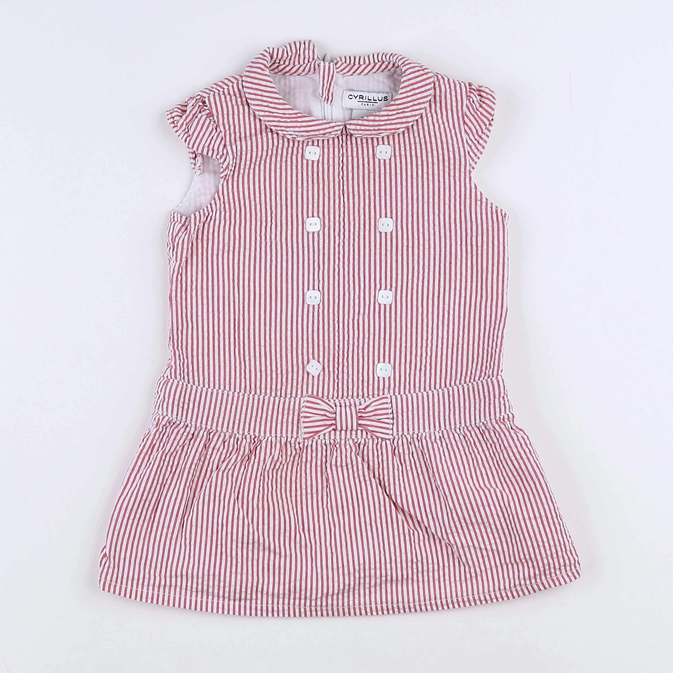 Cyrillus - robe blanc, rouge - 9 mois