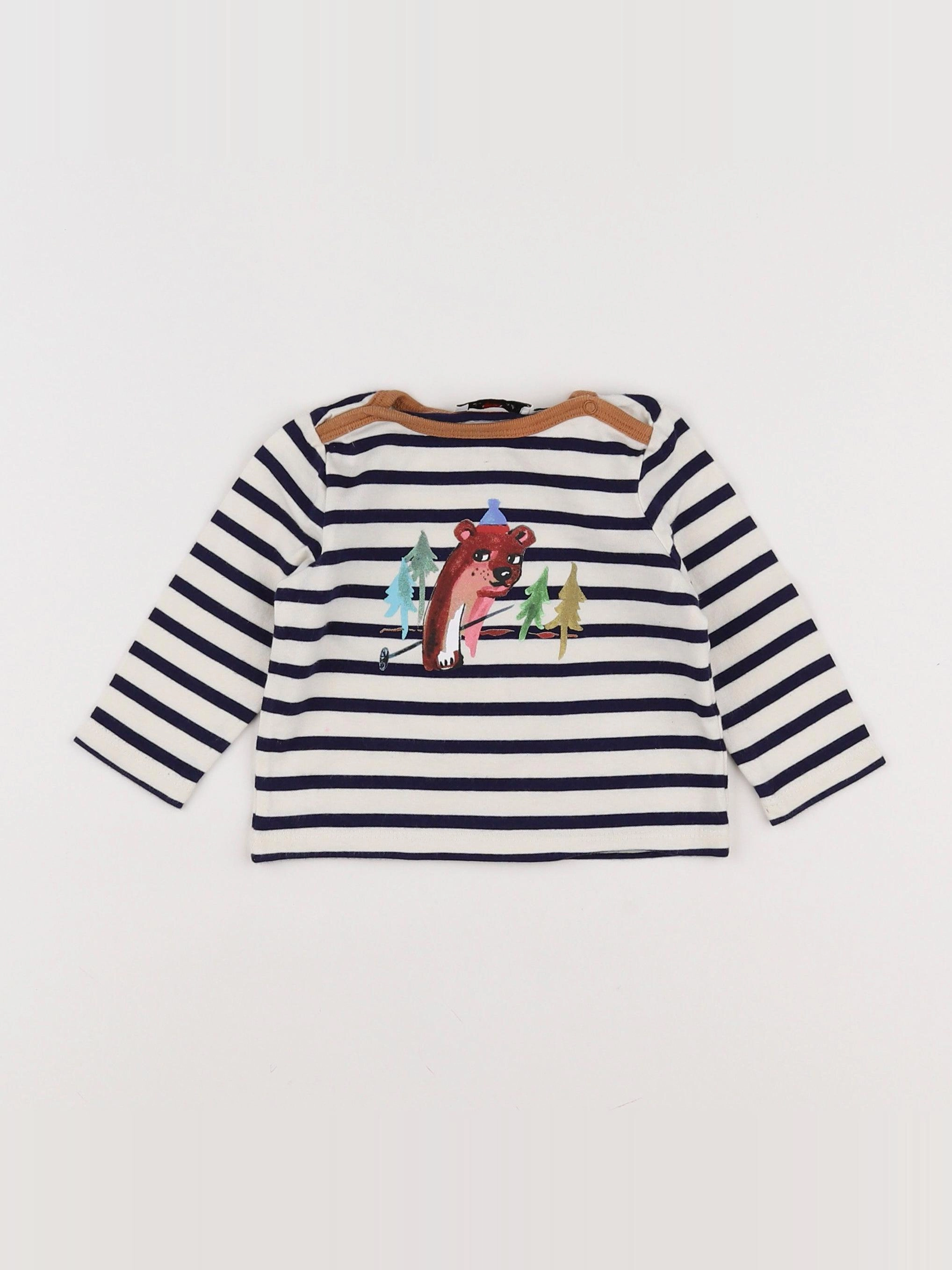 Cyrillus - tee-shirt blanc, multicolore - 6 mois
