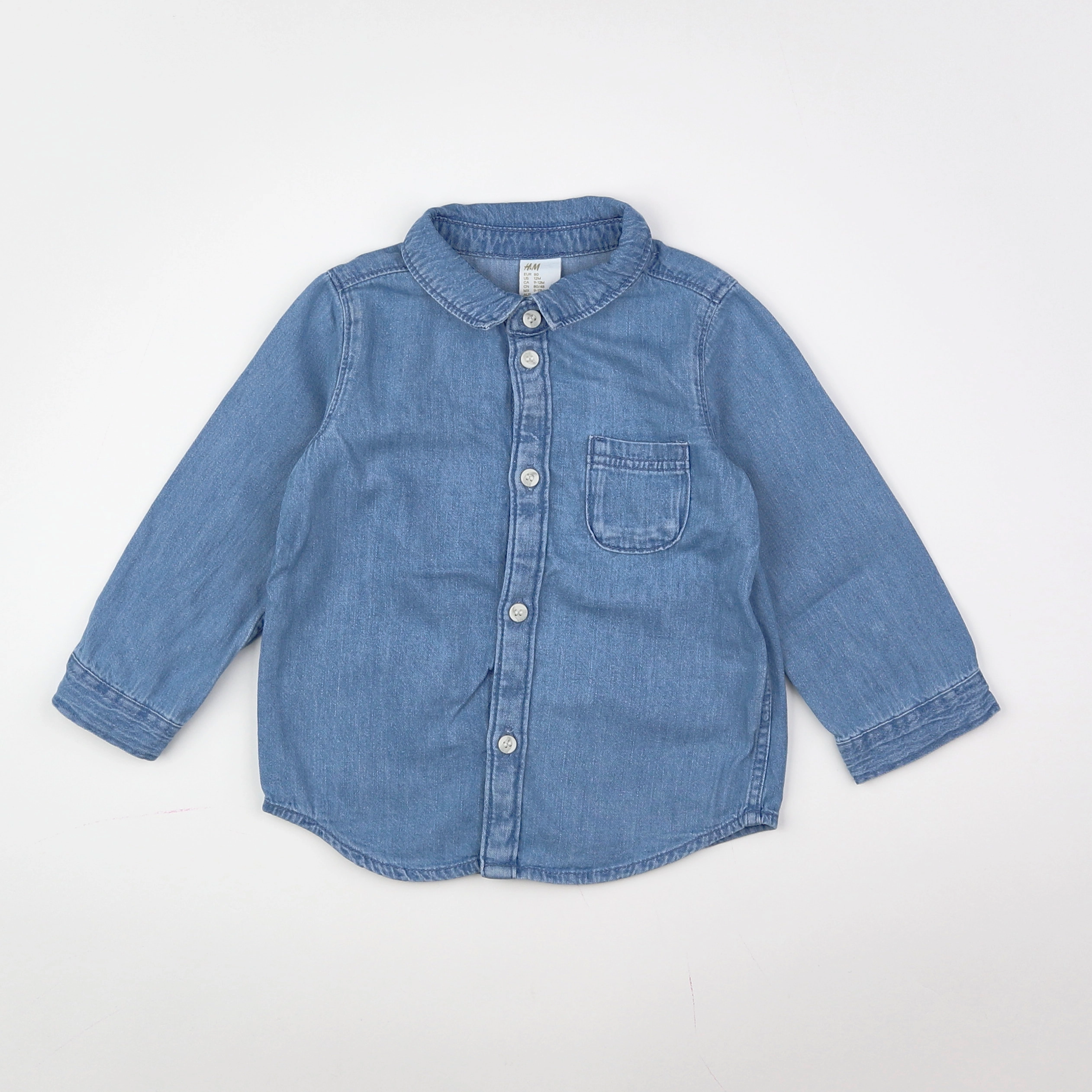 H&M - chemise bleu - 9/12 mois