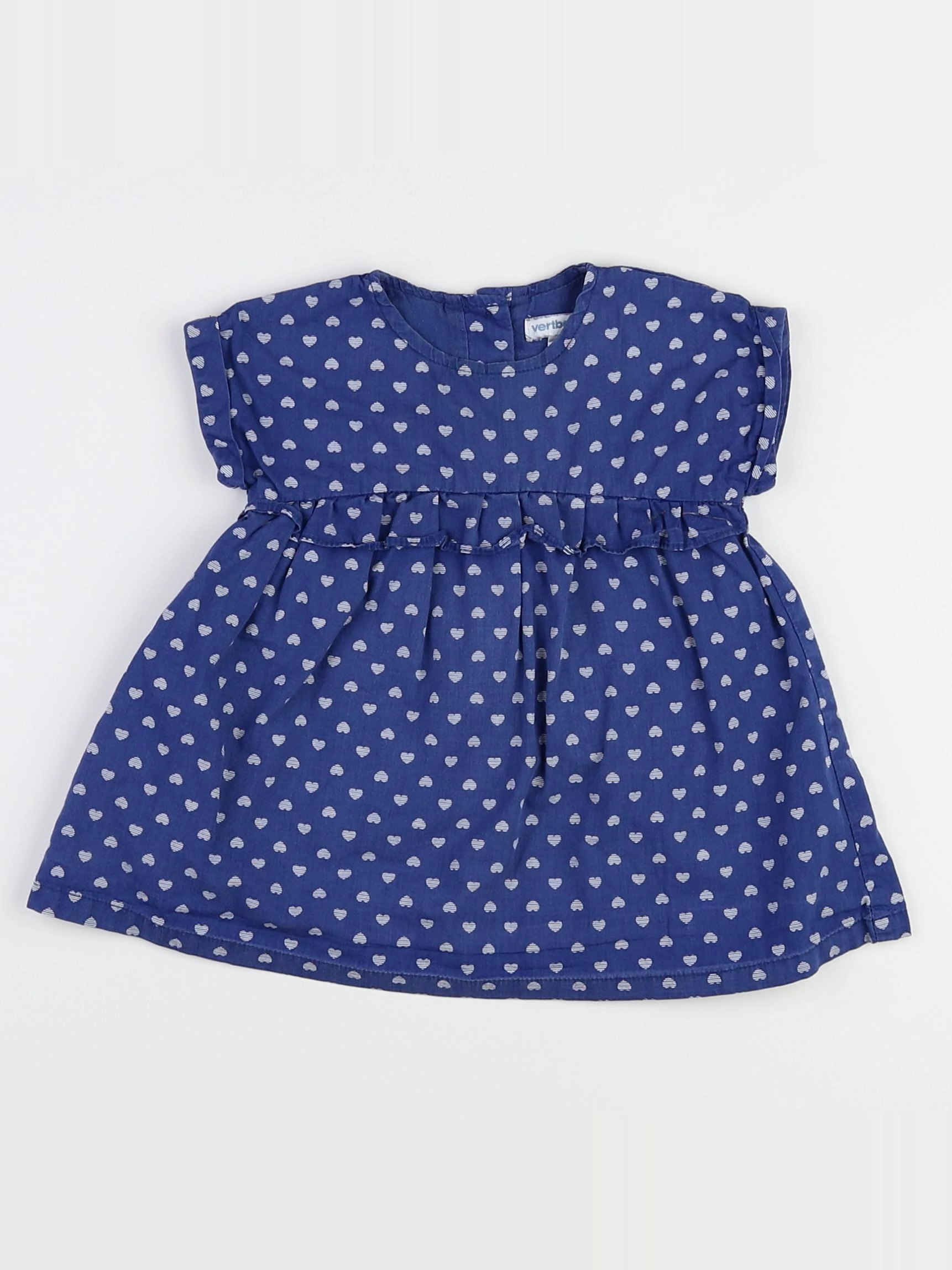 Vertbaudet - robe bleu - 9 mois