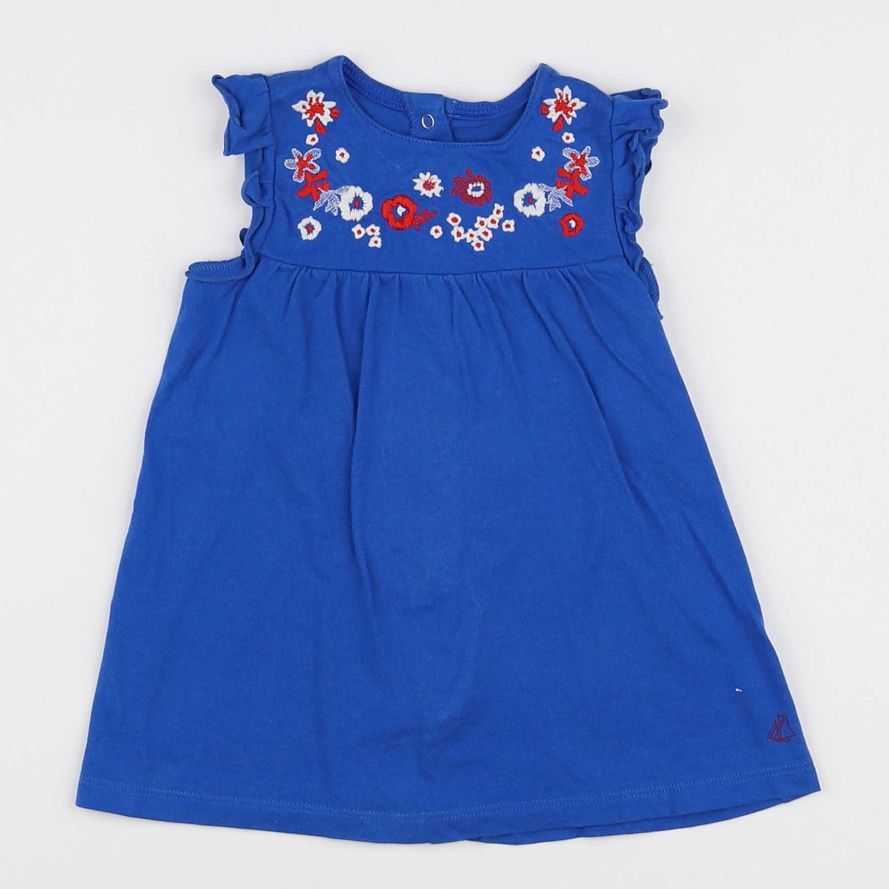 Petit Bateau - robe bleu - 12 mois