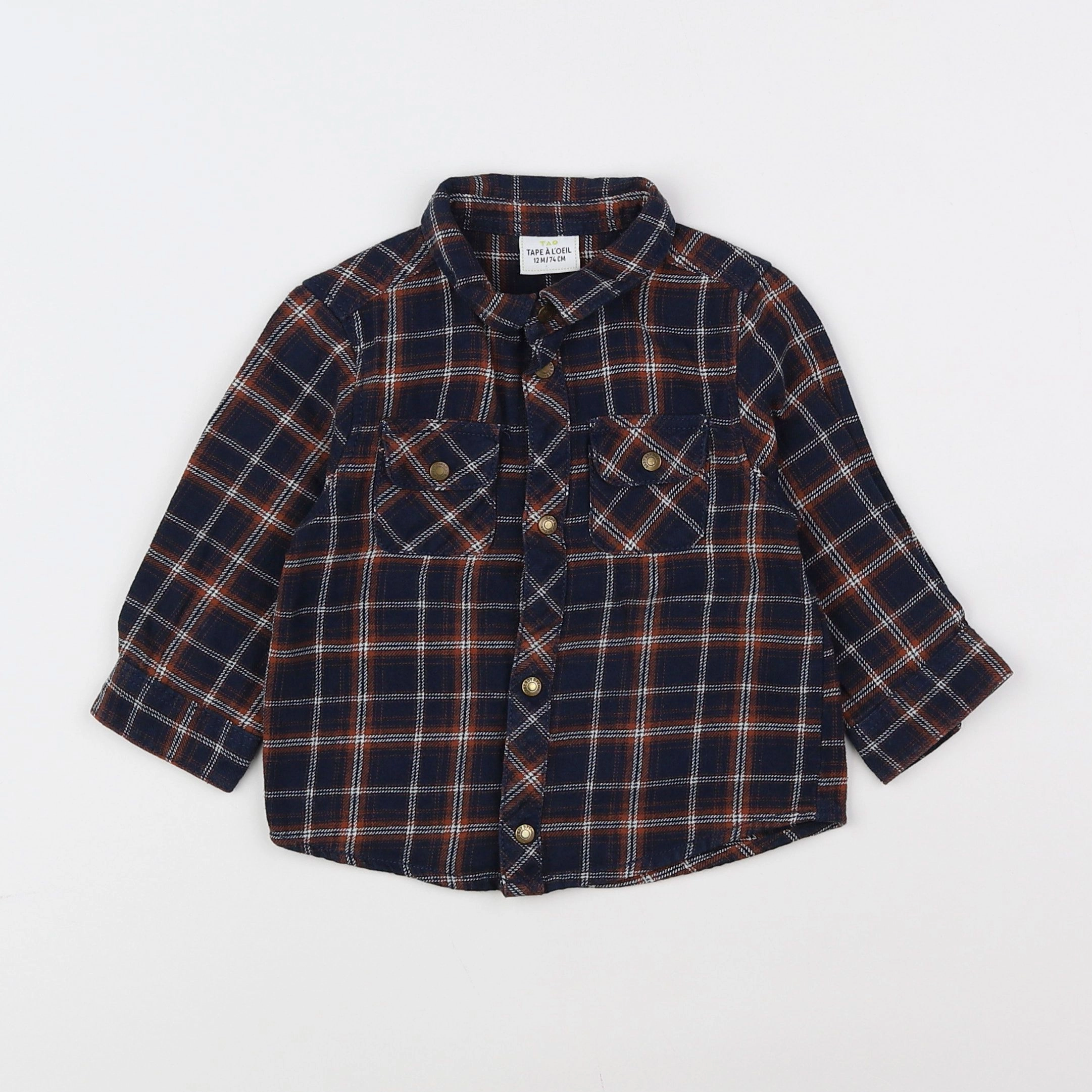 Tape à l'oeil - chemise bleu, marron - 12 mois