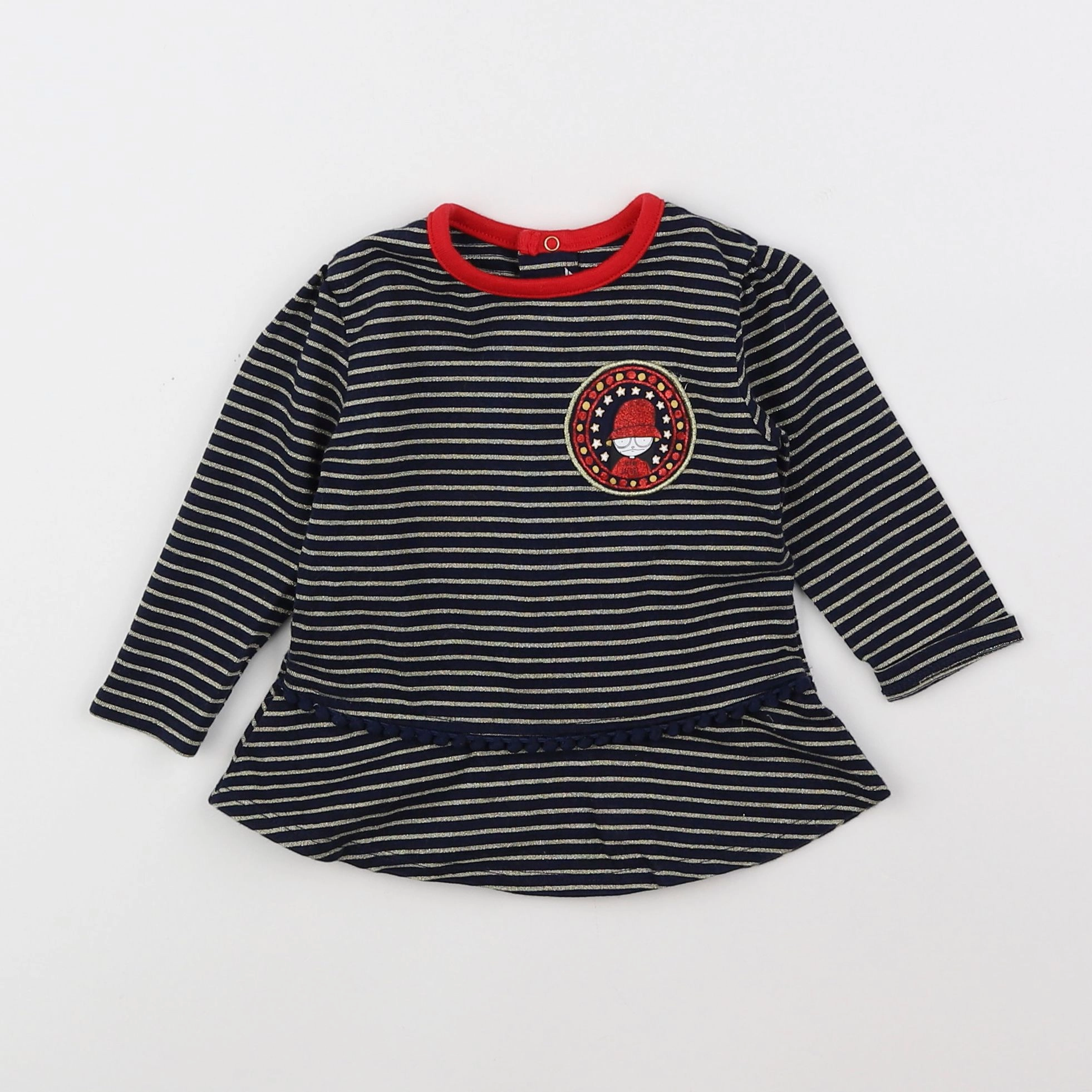 Little marc jacobs - tee-shirt bleu, or - 9 mois