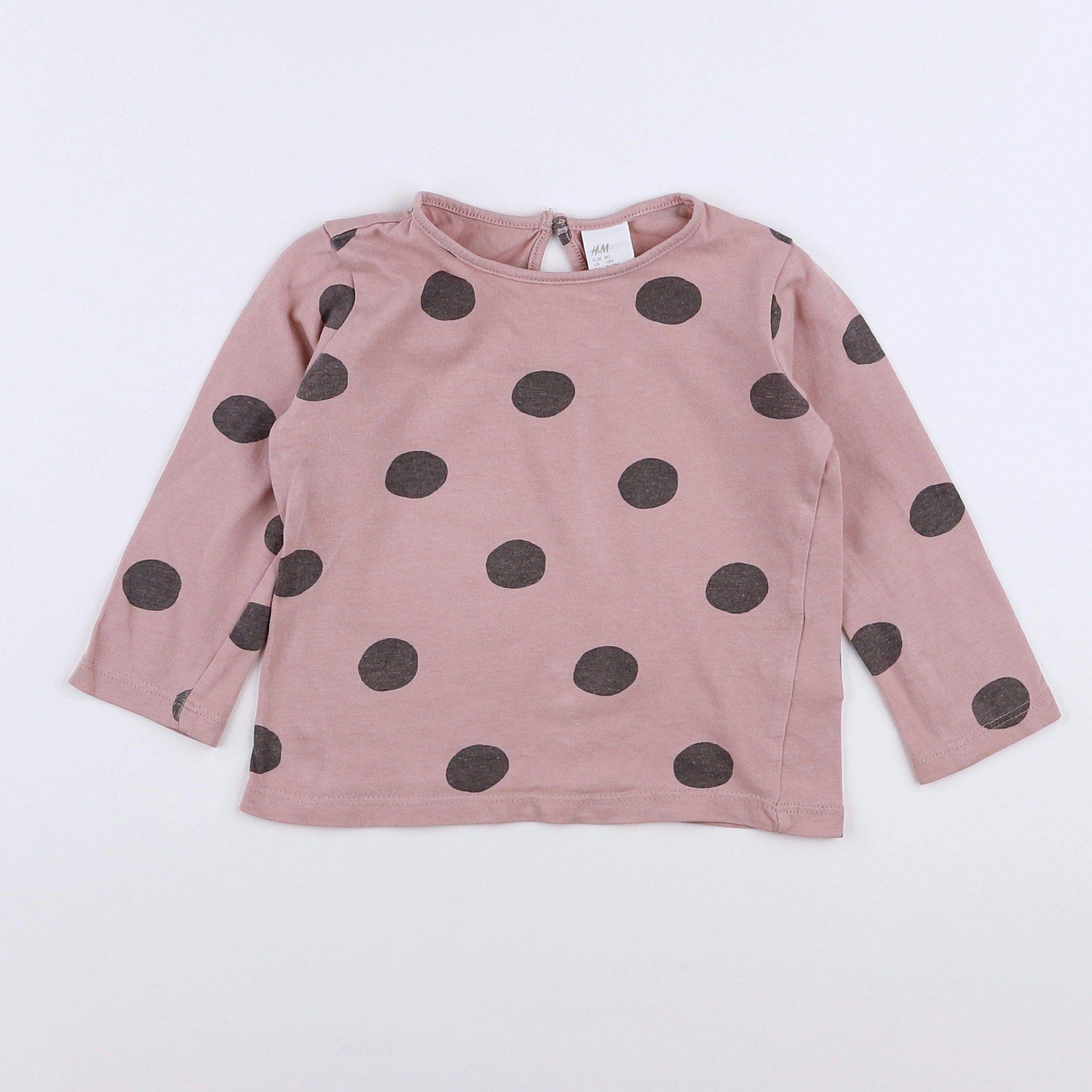 H&M - tee-shirt rose, gris - 9/12 mois