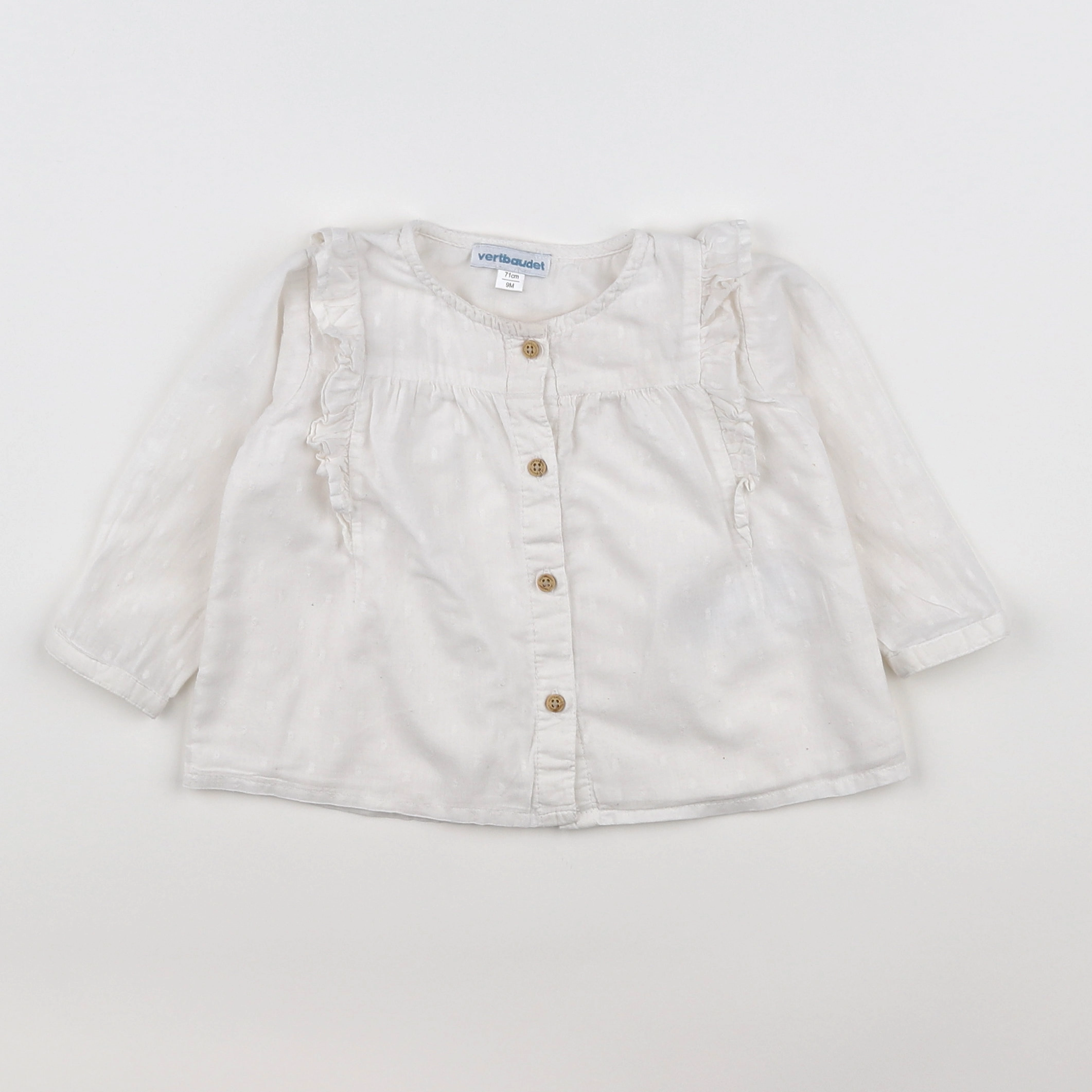 Vertbaudet - blouse blanc - 9 mois