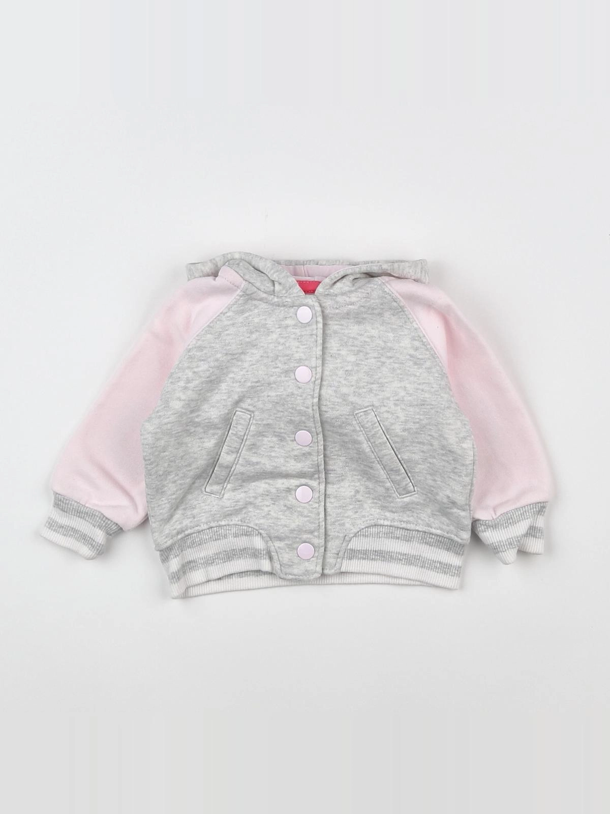 H&M - sweat rose, gris, multicolore - 3/6 mois