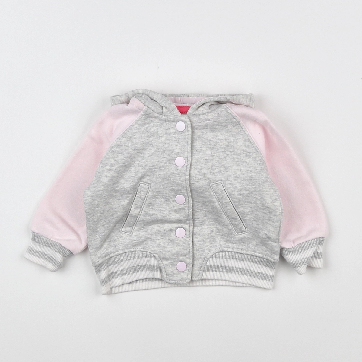 H&M - sweat rose, gris, multicolore - 3/6 mois