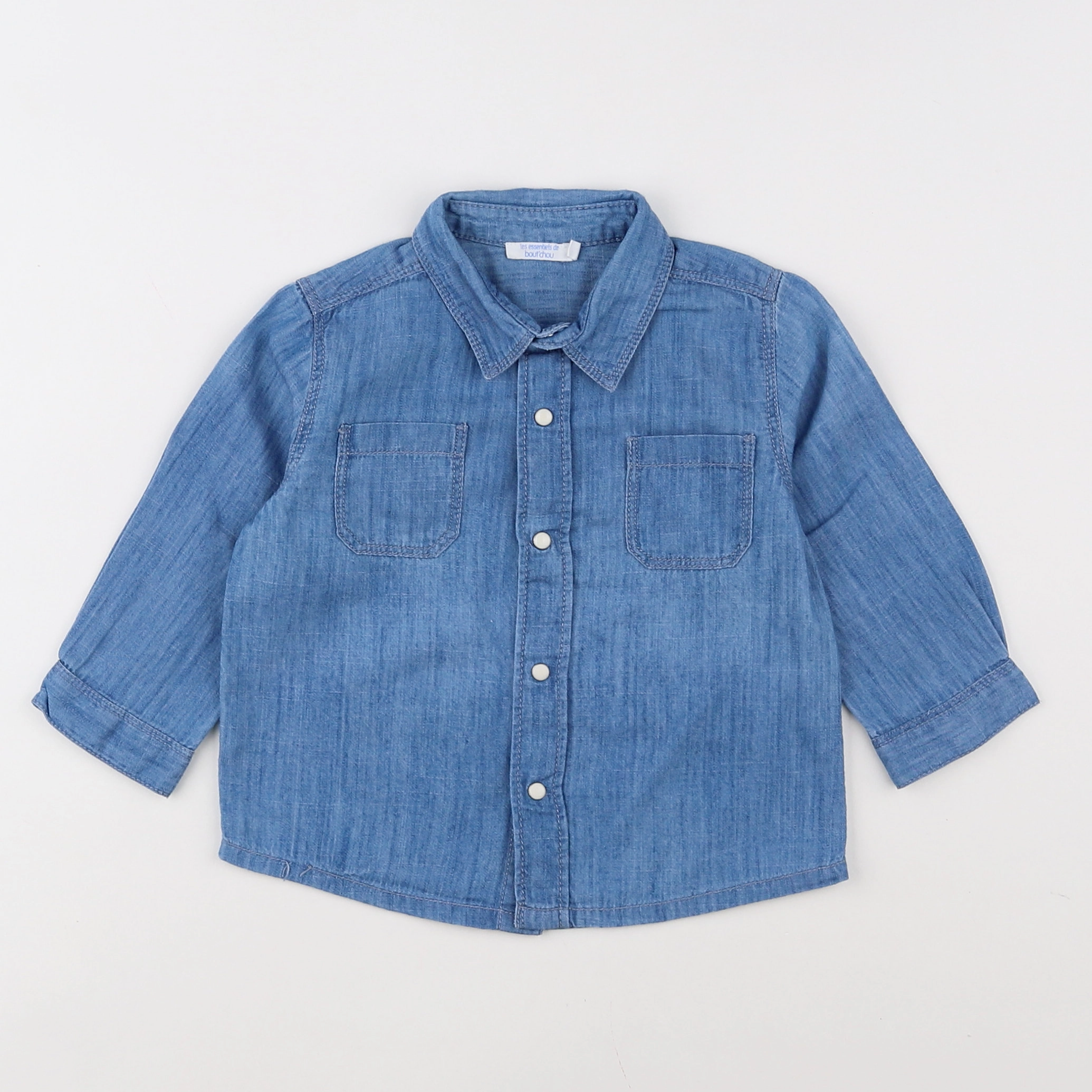 Boutchou - chemise bleu - 9 mois