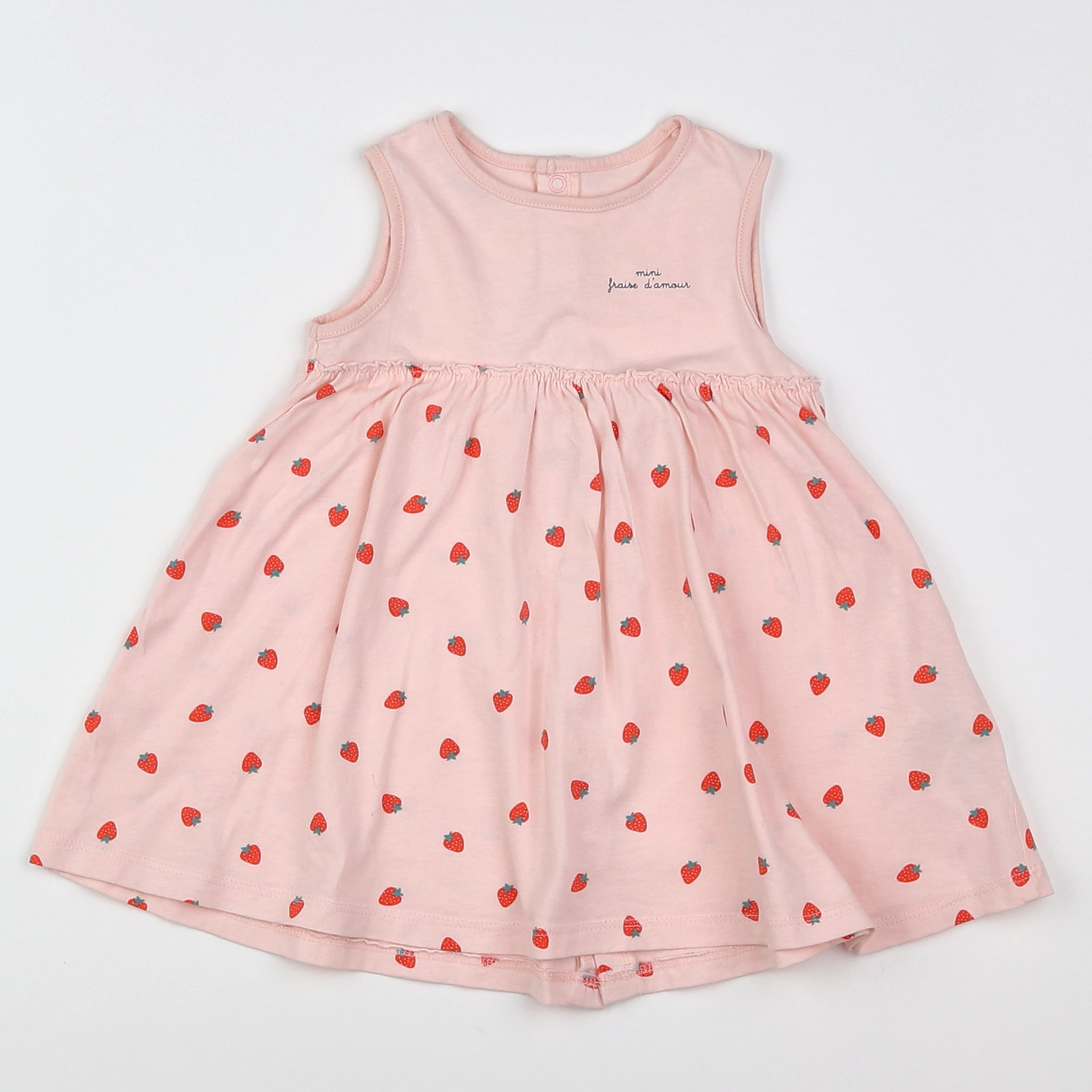 Vertbaudet - robe rose, rouge - 9 mois